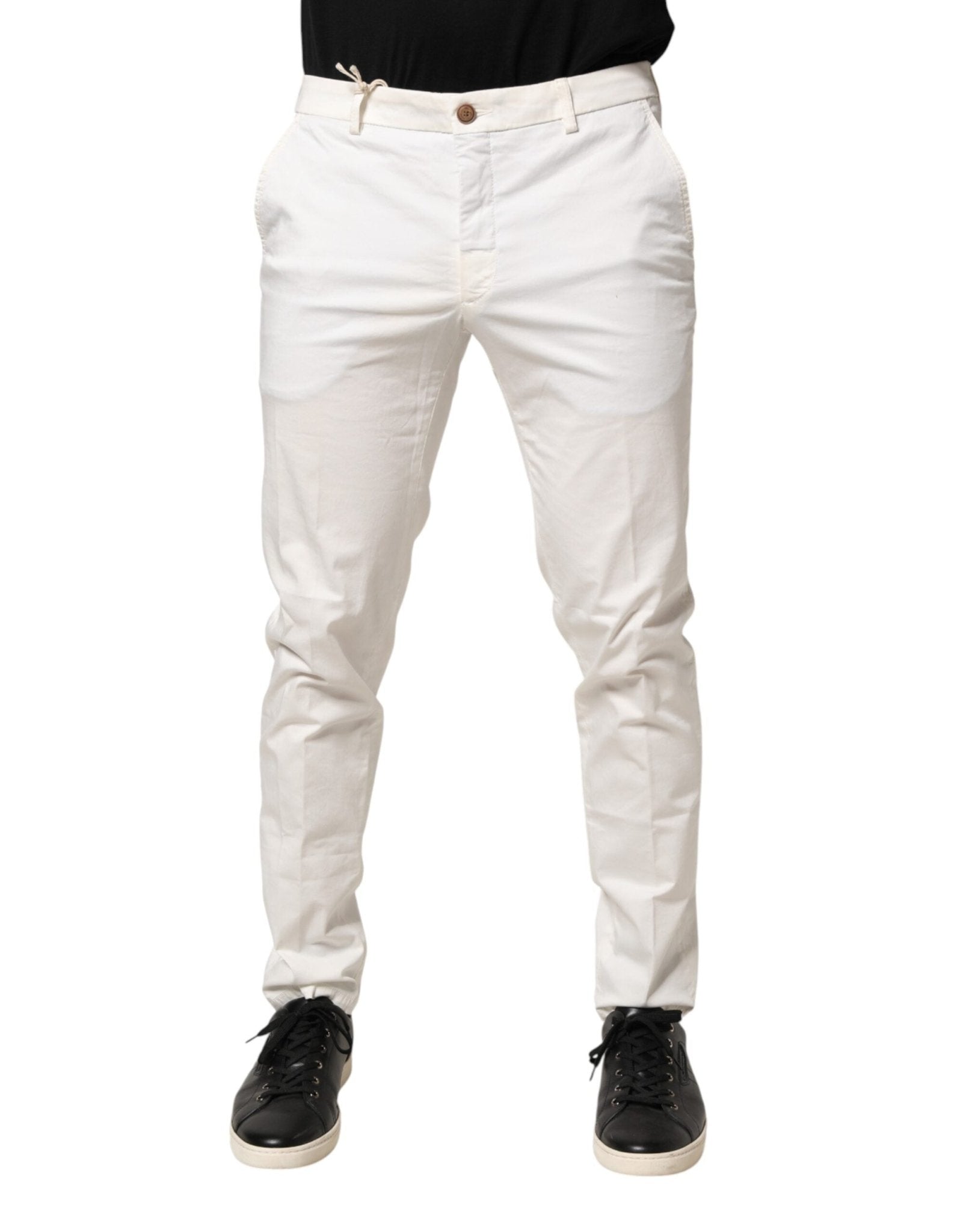 Domenico Tagliente White Tapered Dress Formal Trouser Pants - RIMODA