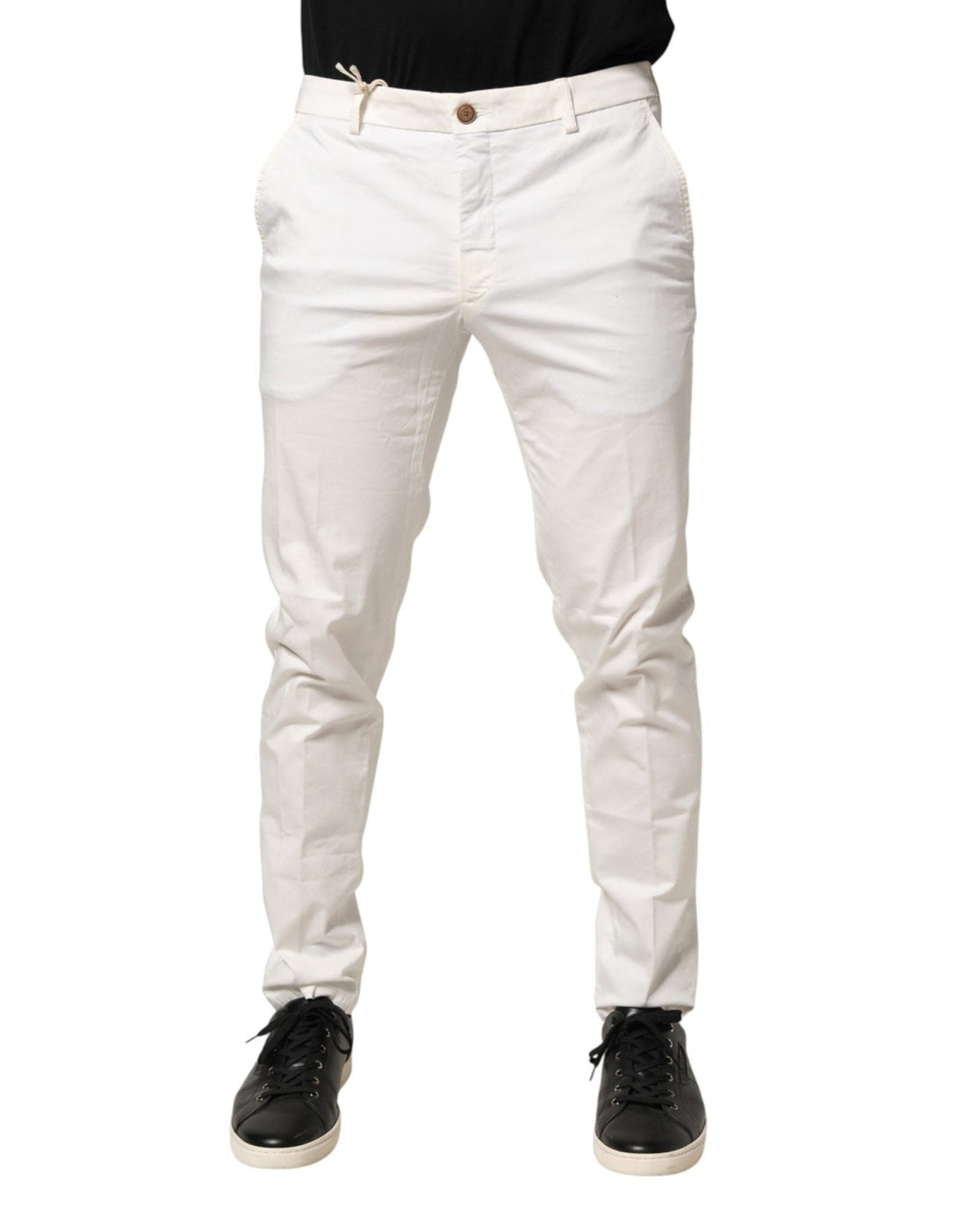 Domenico Tagliente White Tapered Dress Formal Trouser Pants - RIMODA