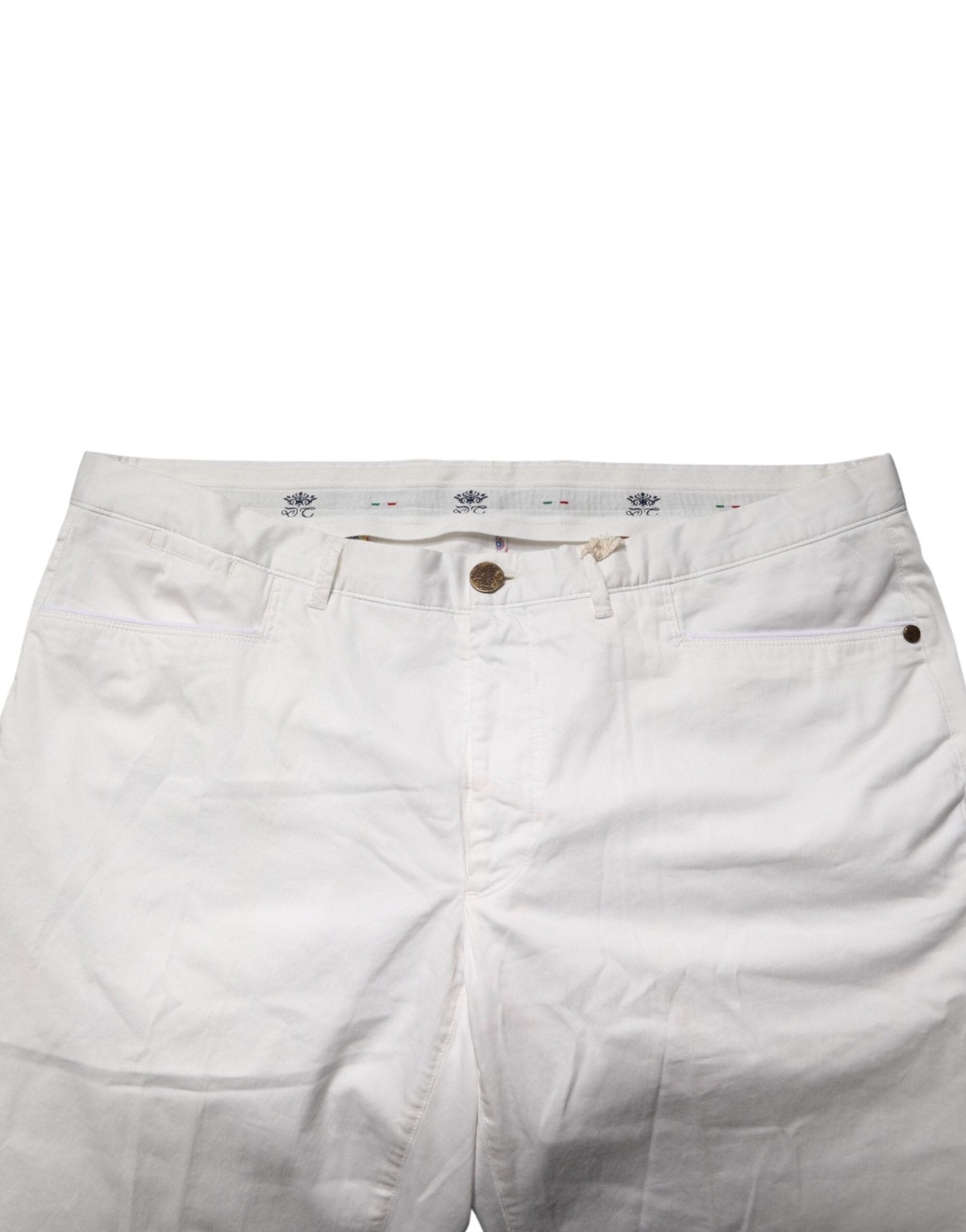 Domenico Tagliente White Tapered Dress Formal Trouser Pants - RIMODA