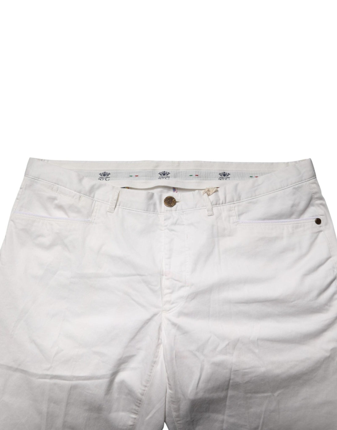 Domenico Tagliente White Tapered Dress Formal Trouser Pants - RIMODA