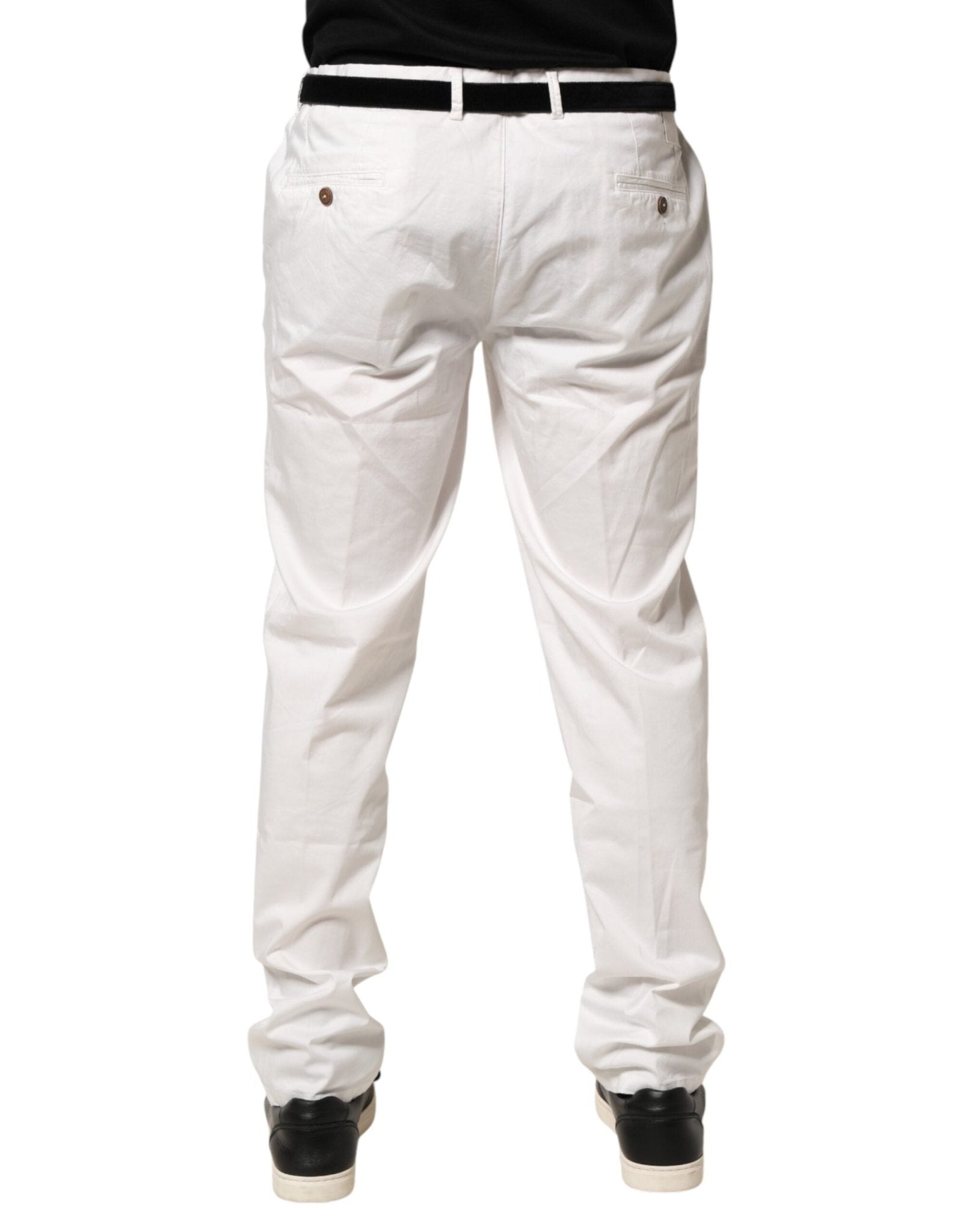 Domenico Tagliente White Tapered Dress Formal Trouser Pants - RIMODA