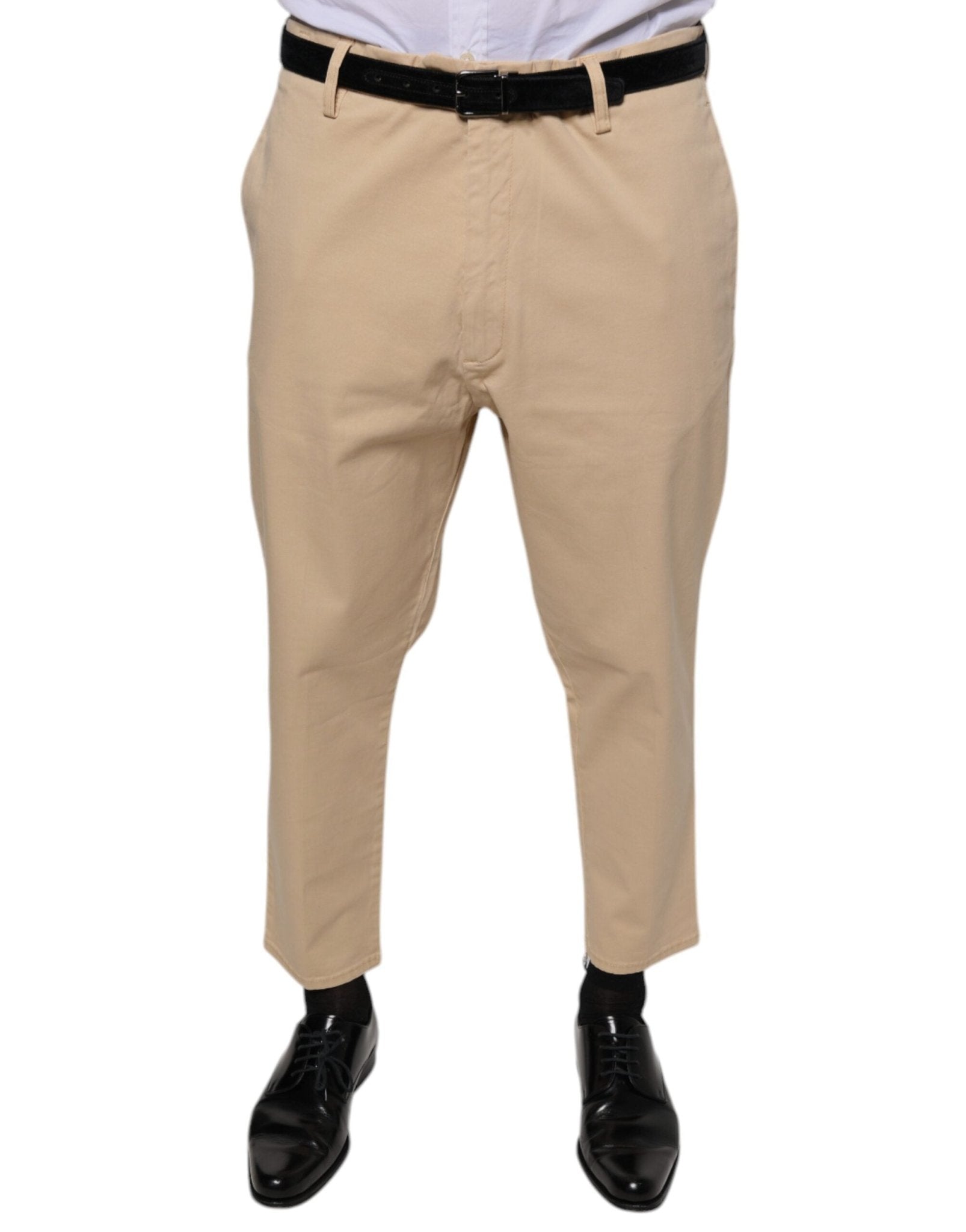 Don The Fuller Beige HOUSTON Men Cropped Dress Pants - RIMODA