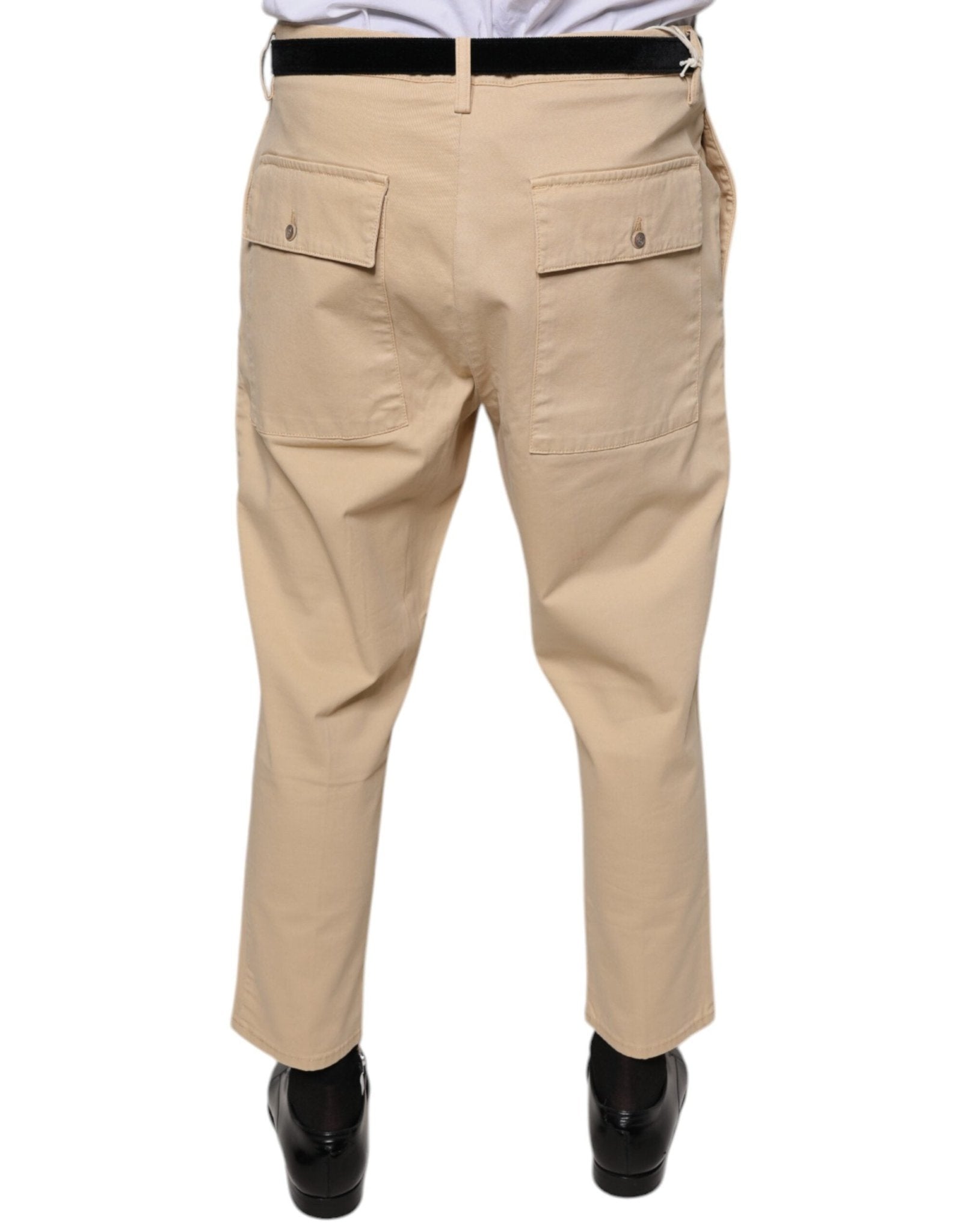 Don The Fuller Beige HOUSTON Men Cropped Dress Pants - RIMODA