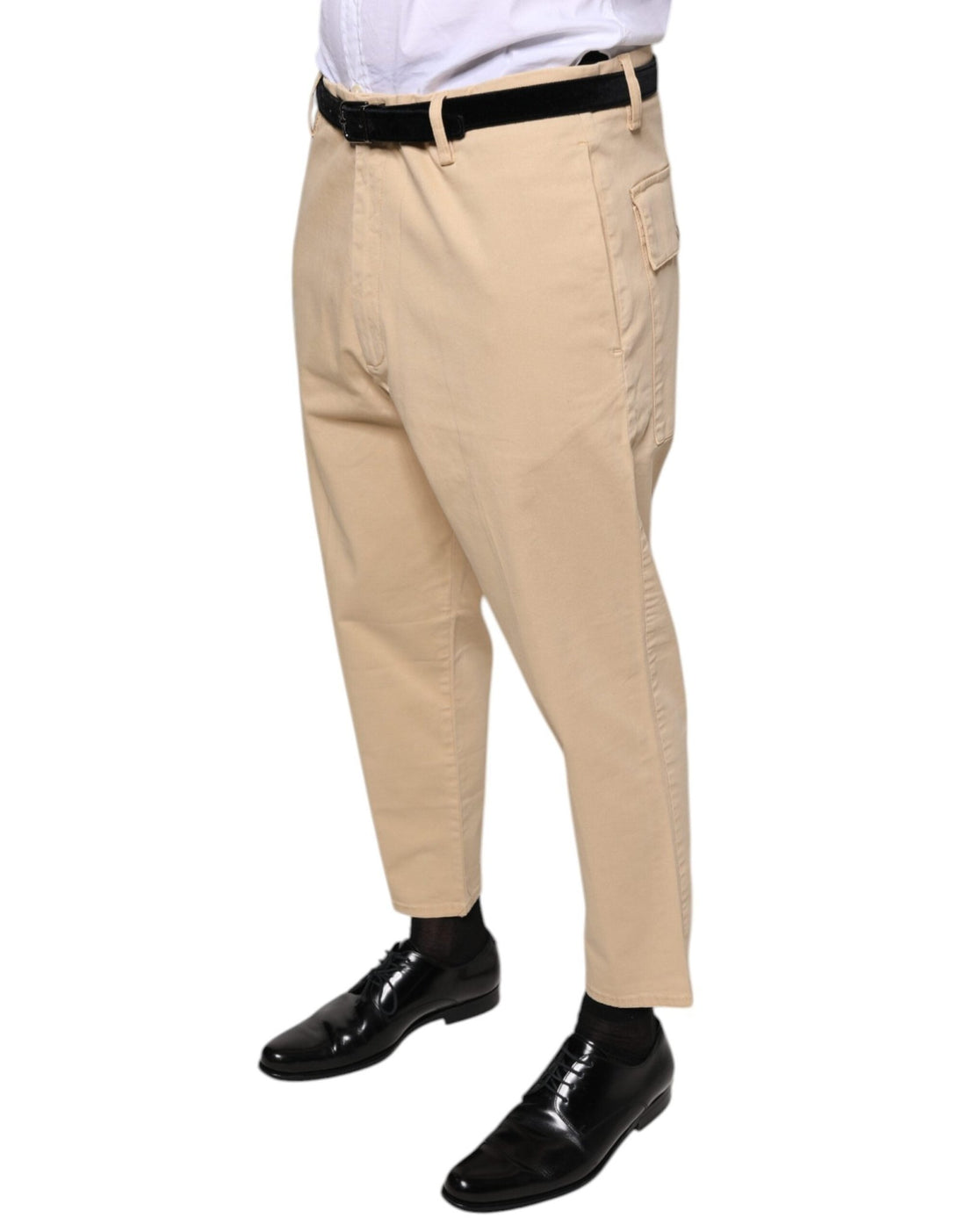Don The Fuller Beige HOUSTON Men Cropped Dress Pants - RIMODA