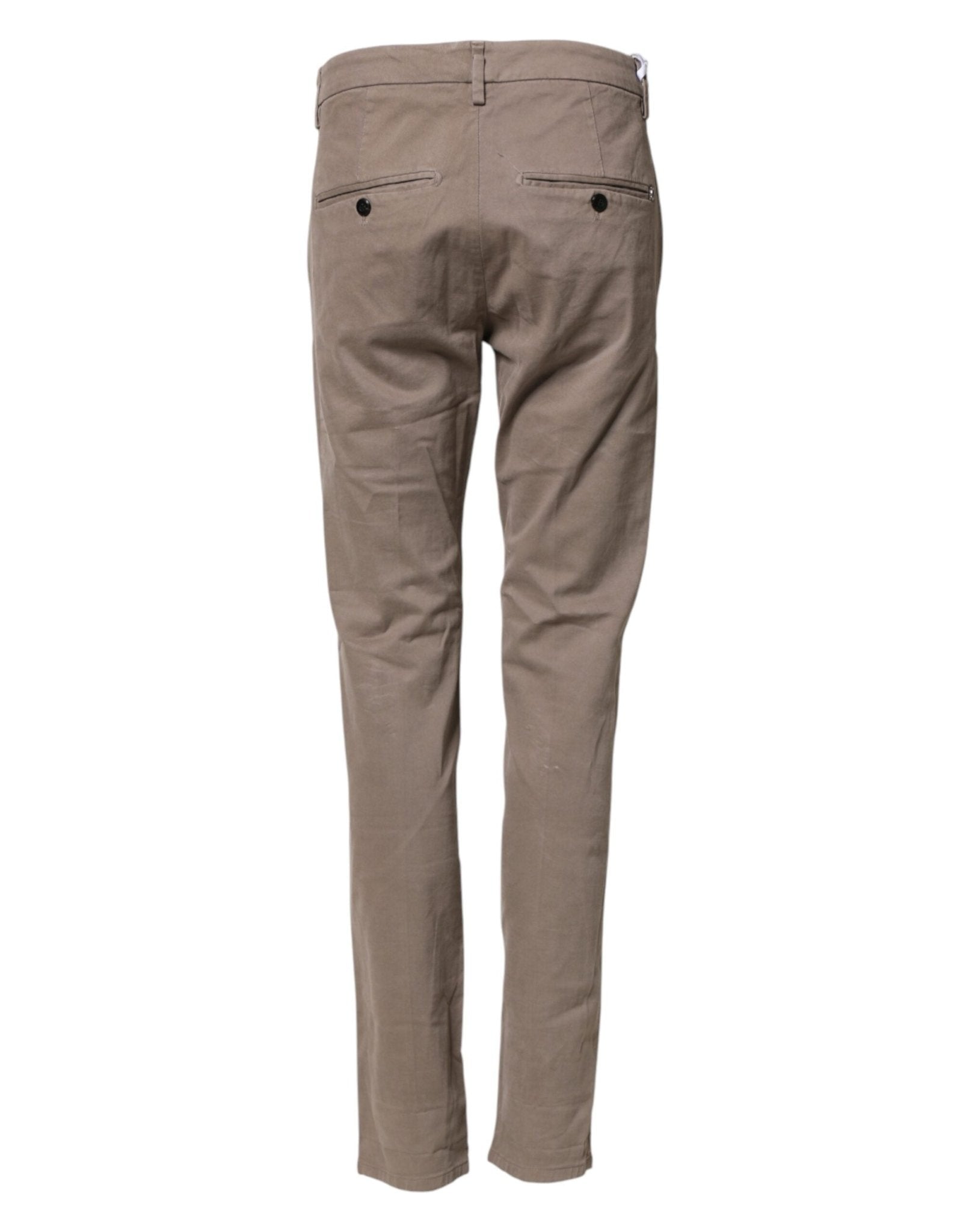 Dondup Cotton Stretch Straight Chino Trouser Brown - RIMODA