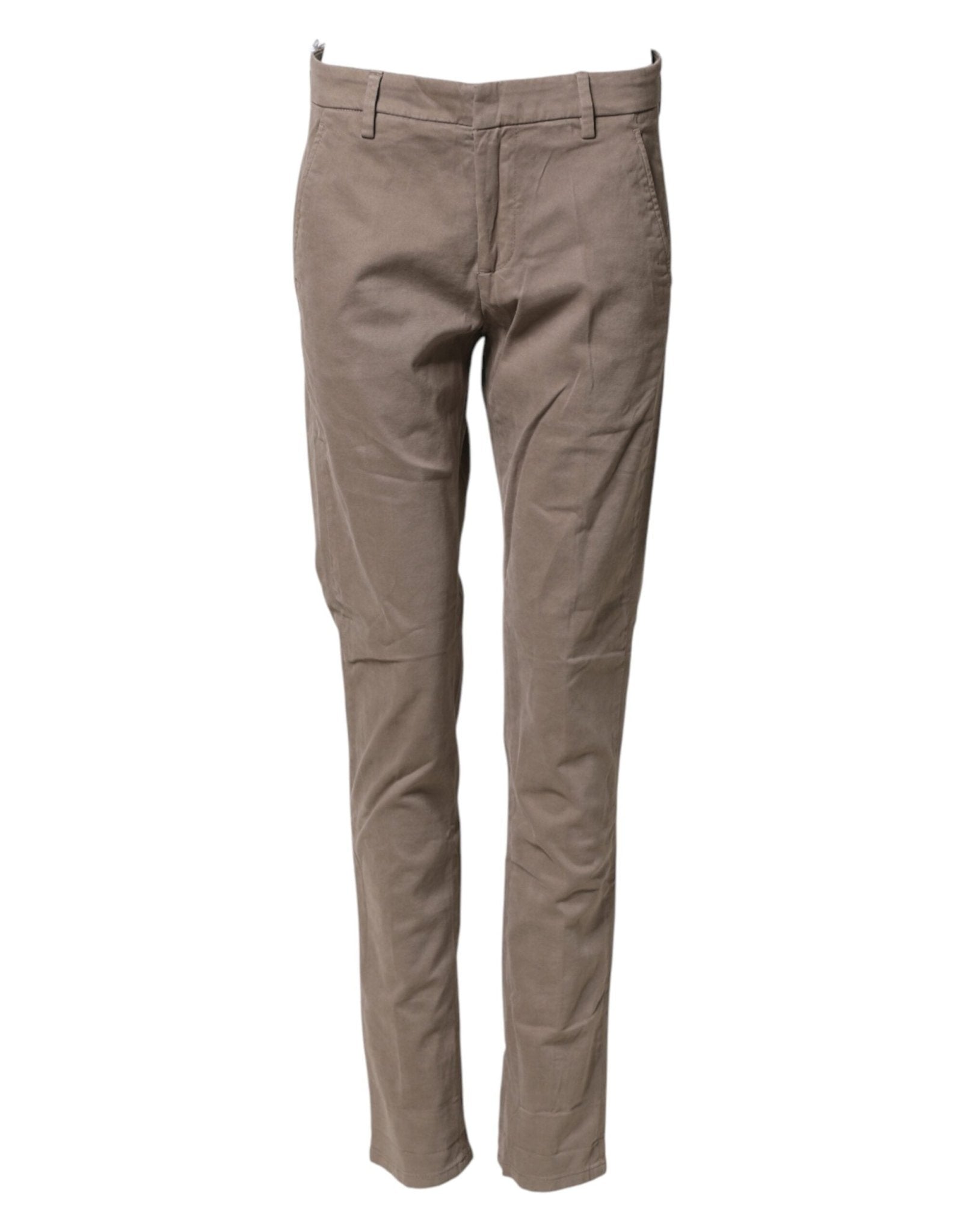 Dondup Cotton Stretch Straight Chino Trouser Brown - RIMODA