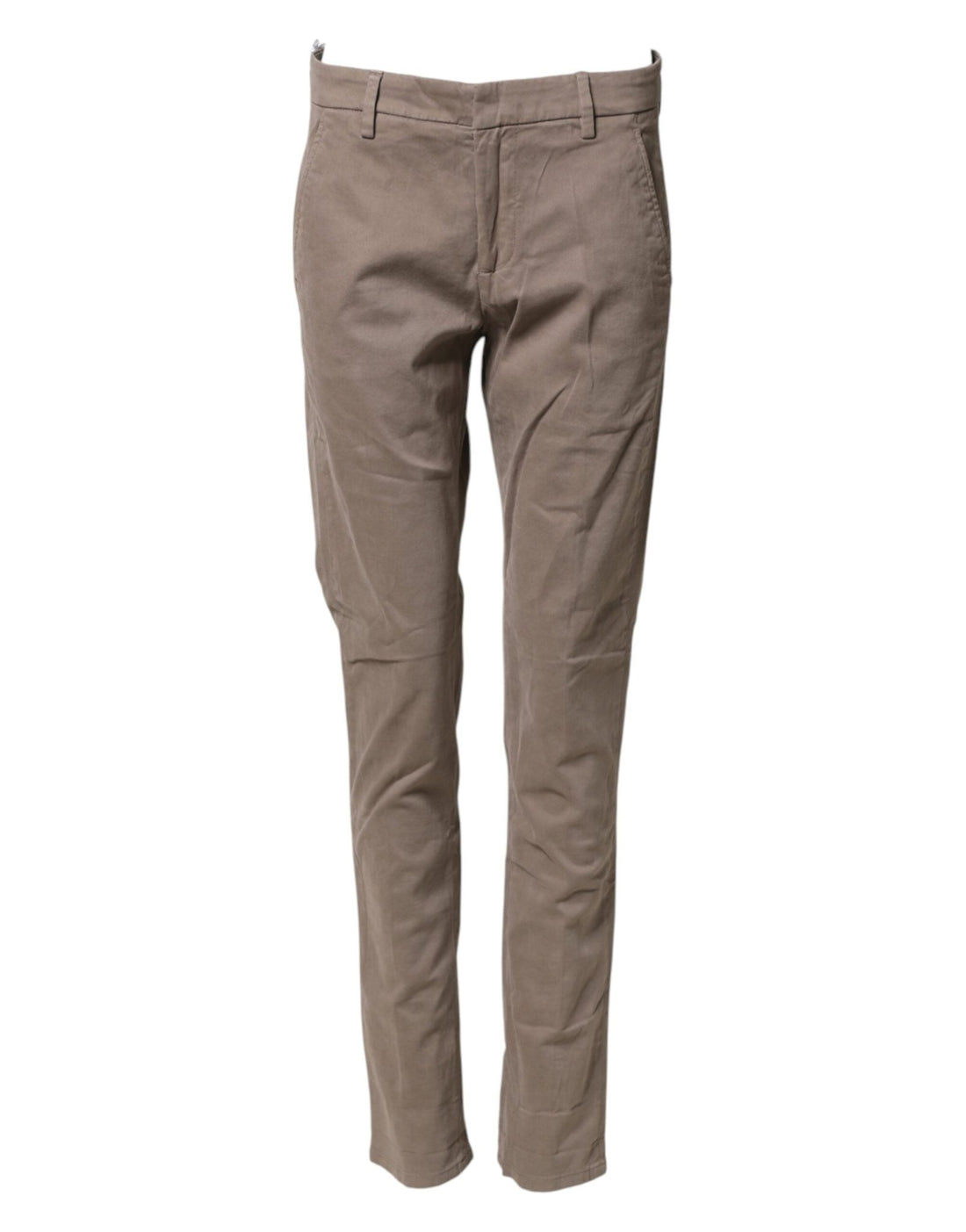 Dondup Cotton Stretch Straight Chino Trouser Brown - RIMODA