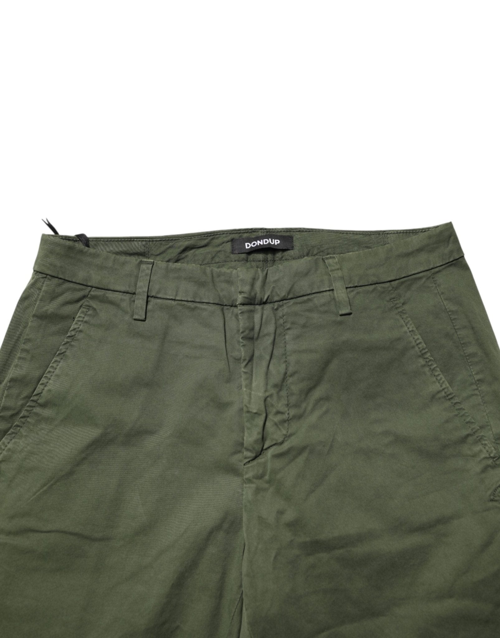 Dondup Dark Green Cotton Stretch Skinny Chino Trouser Pants - RIMODA