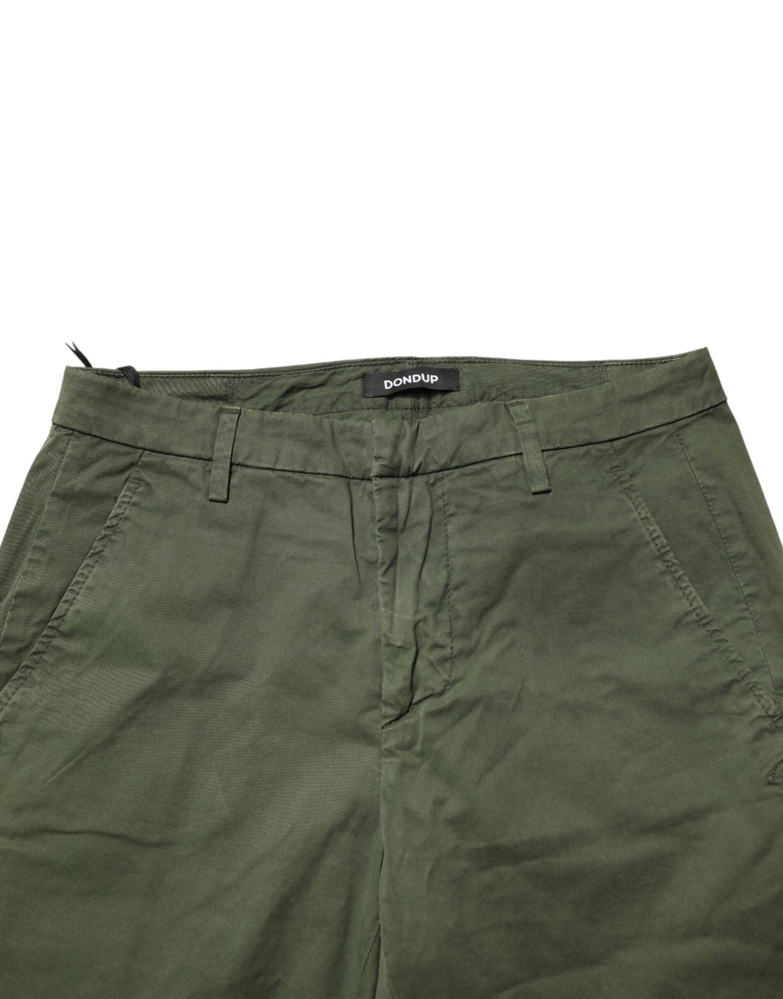 Dondup Dark Green Cotton Stretch Skinny Chino Trouser Pants - RIMODA