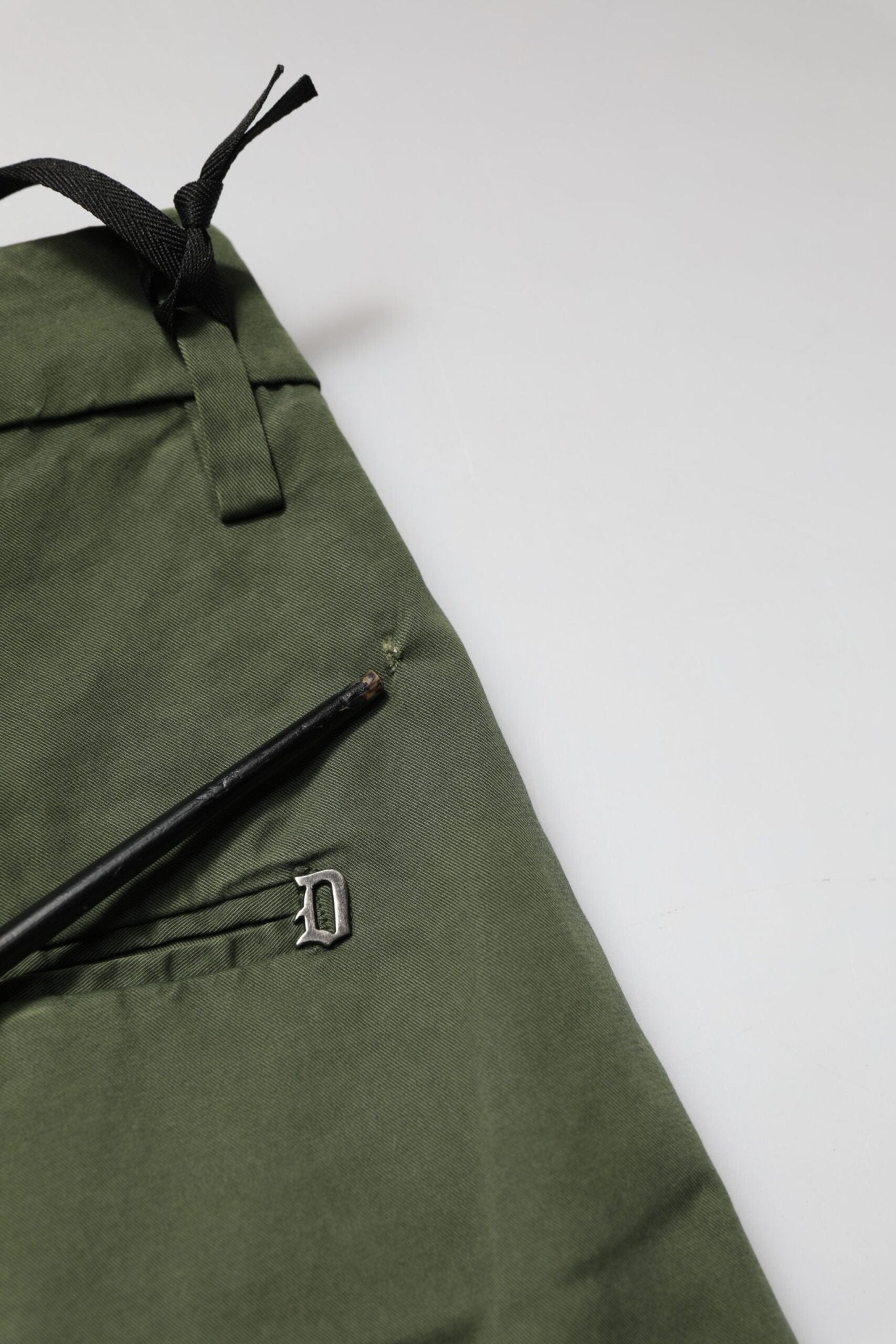 Dondup Dark Green Cotton Stretch Skinny Chino Trouser Pants - RIMODA
