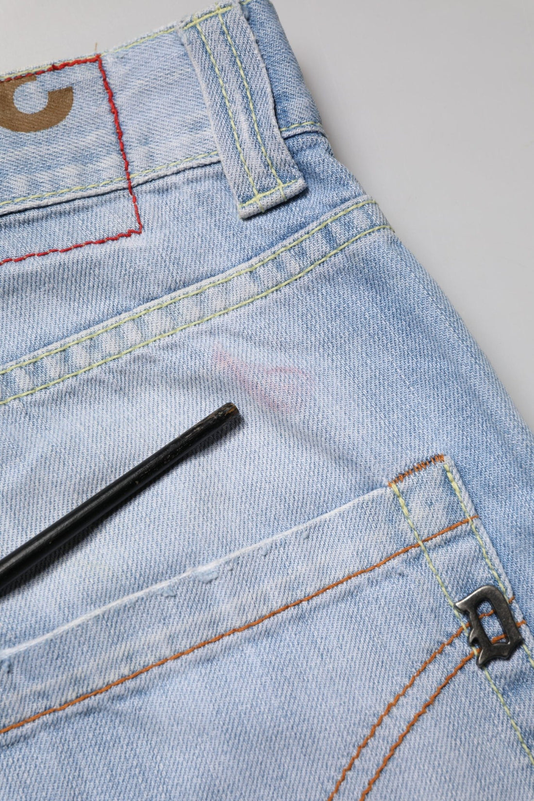 Dondup Light Blue Cotton Stretch Straight Denim Trouser Jeans - RIMODA