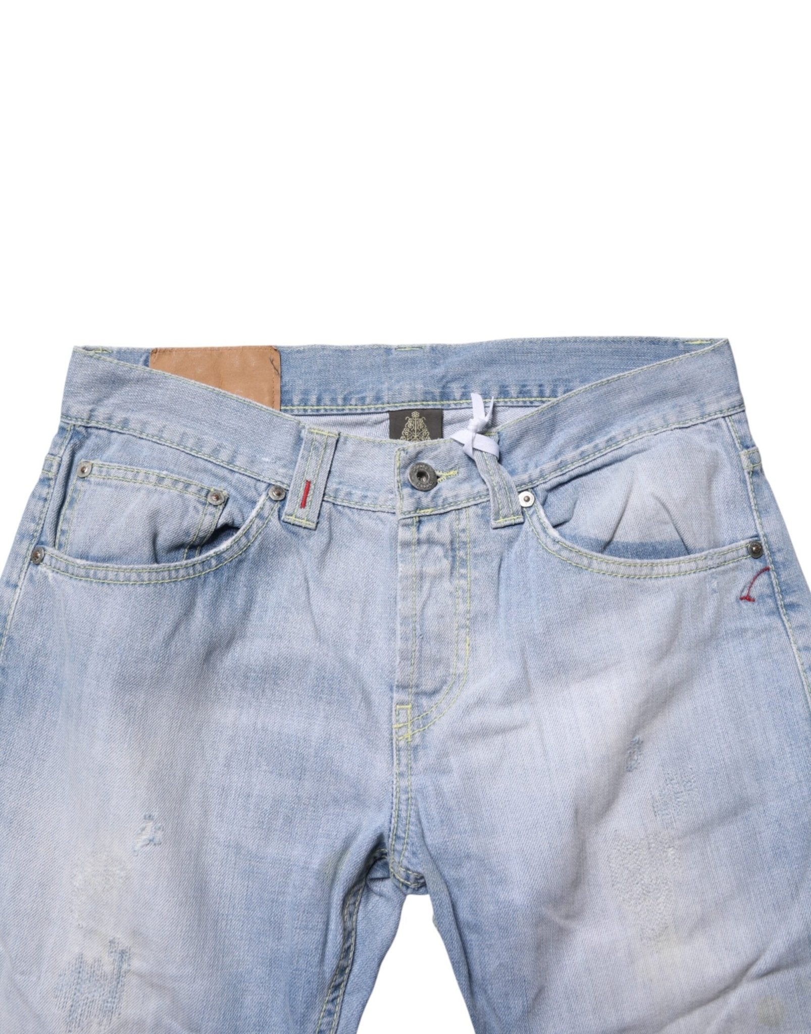 Dondup Light Blue Cotton Stretch Straight Denim Trouser Jeans - RIMODA