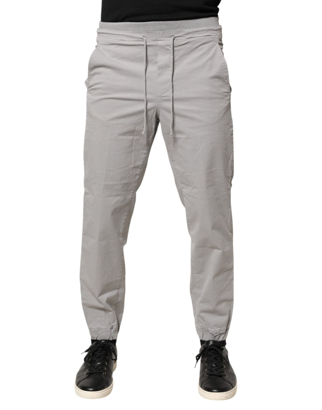 Dondup Light Gray Cotton Mid Waist Skinny Men Jogger Trouser Pants - RIMODA