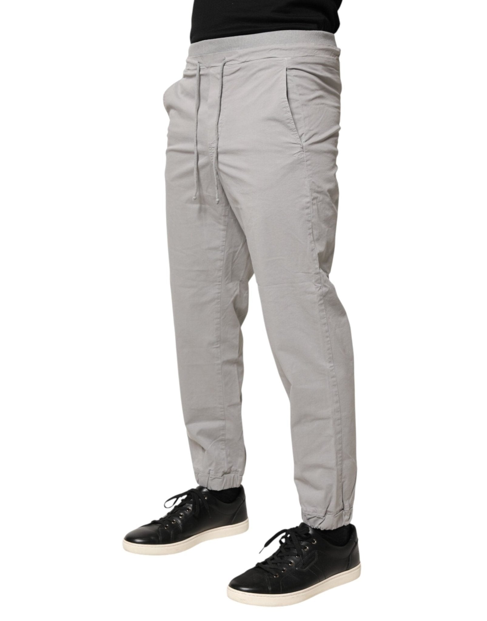 Dondup Light Gray Cotton Mid Waist Skinny Men Jogger Trouser Pants - RIMODA