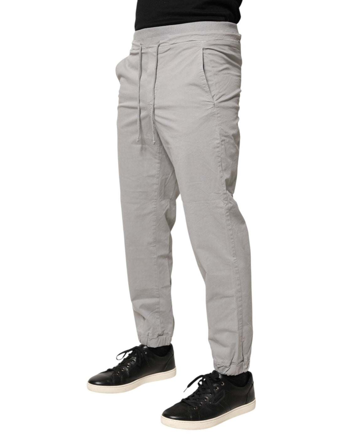 Dondup Light Gray Cotton Mid Waist Skinny Men Jogger Trouser Pants - RIMODA