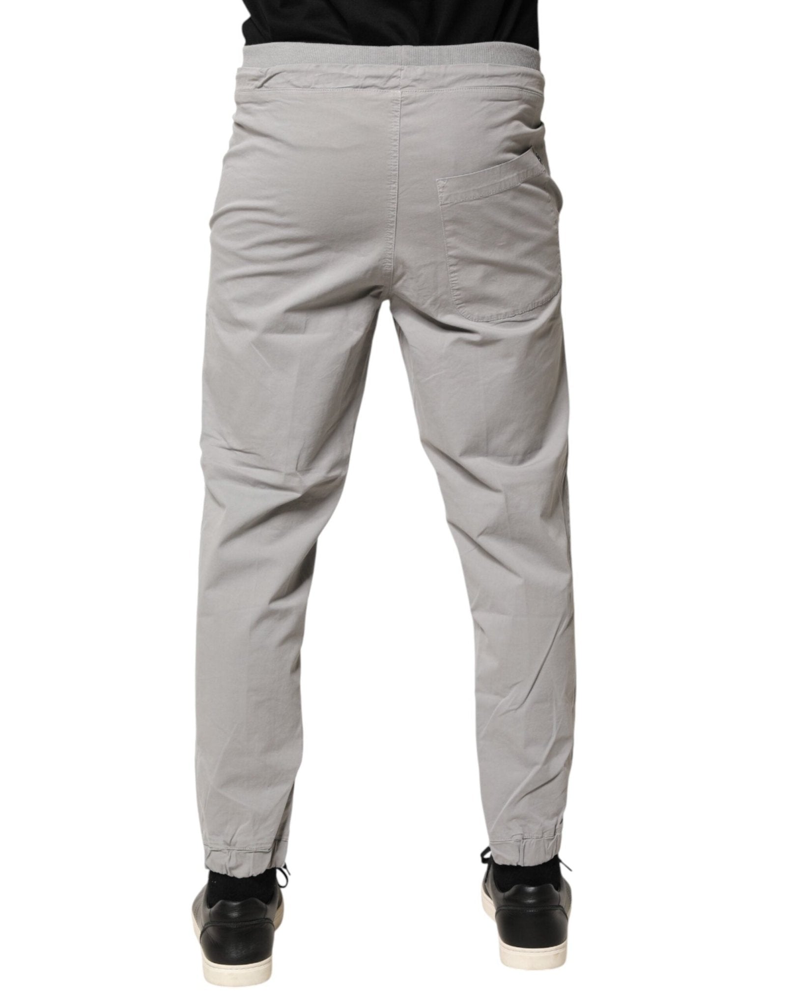 Dondup Light Gray Cotton Mid Waist Skinny Men Jogger Trouser Pants - RIMODA