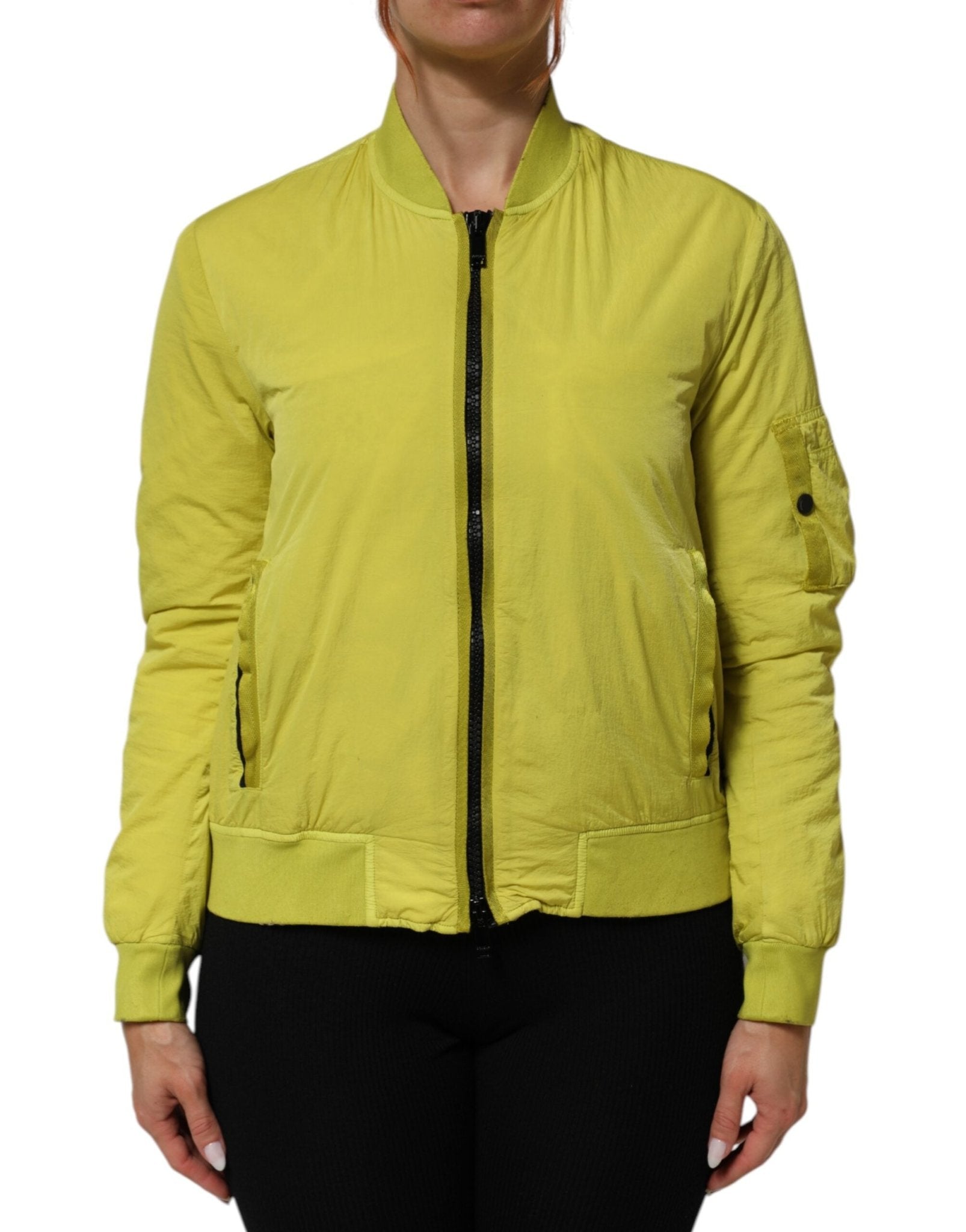 Dondup Yellow Polyamide Zipper Bomber Women’s Jacket - RIMODA