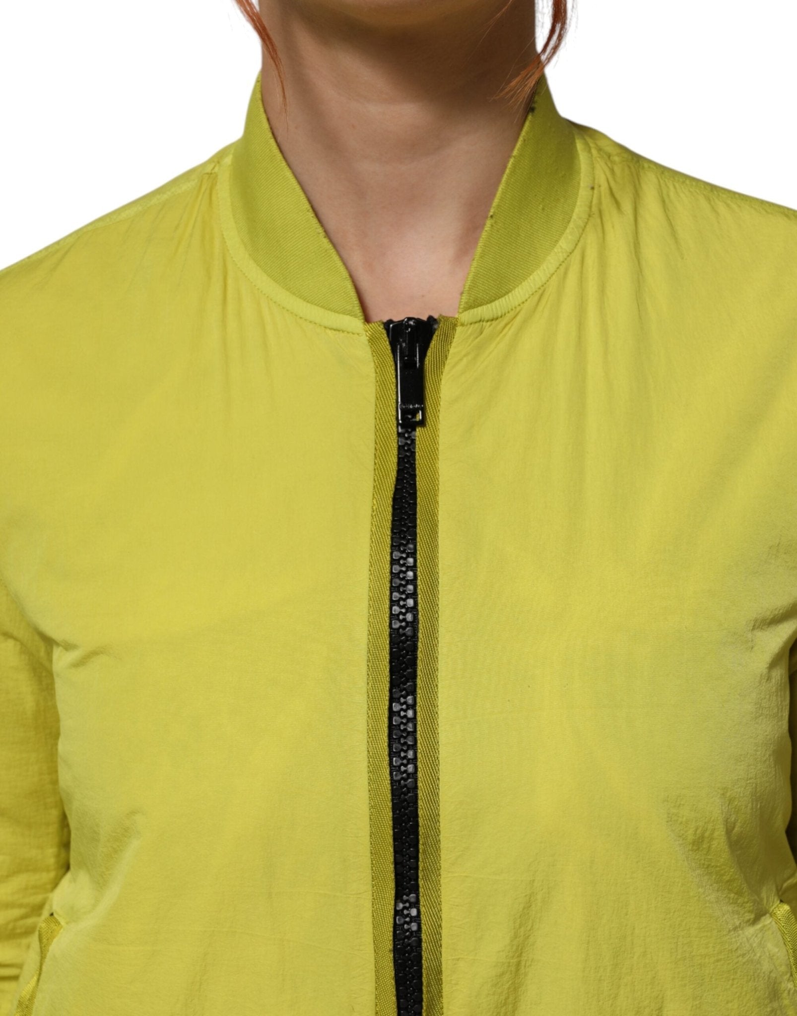 Dondup Yellow Polyamide Zipper Bomber Women’s Jacket - RIMODA
