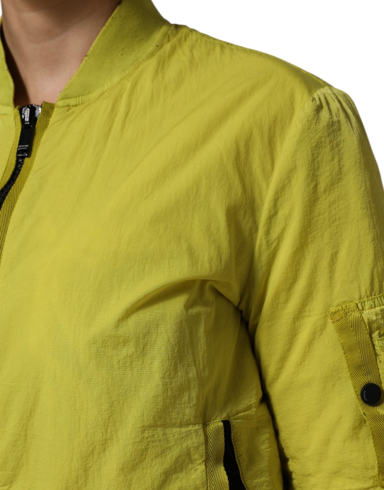 Dondup Yellow Polyamide Zipper Bomber Women’s Jacket - RIMODA