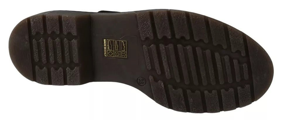 Dr. Martens Dark Brown Leather Elastic Strap Shoes - RIMODA