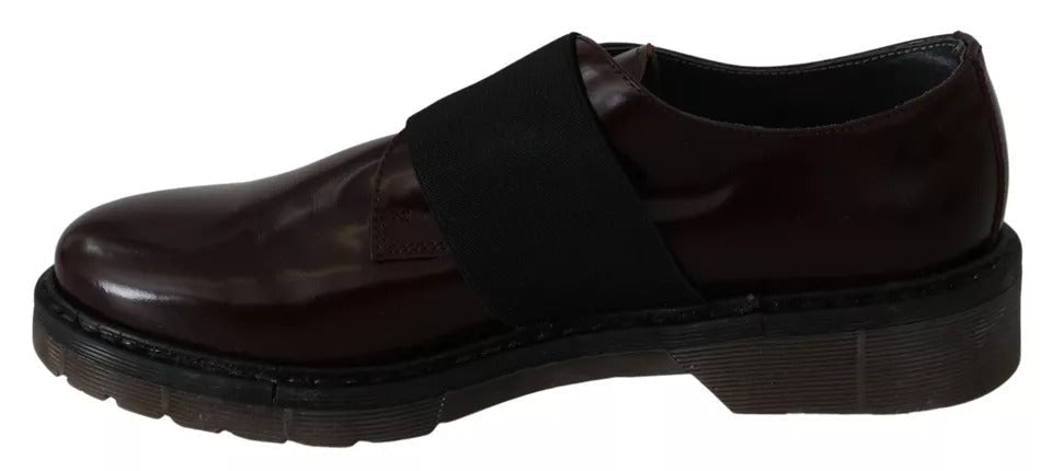 Dr. Martens Dark Brown Leather Elastic Strap Shoes - RIMODA