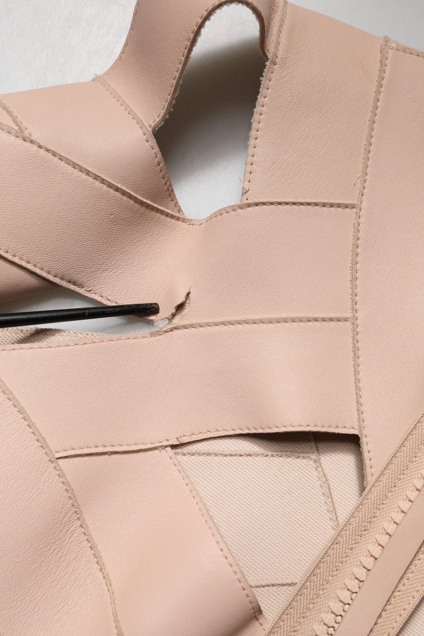 Dsquared² Beige Leather Short Sleeves Sheath Mini Dress - RIMODA