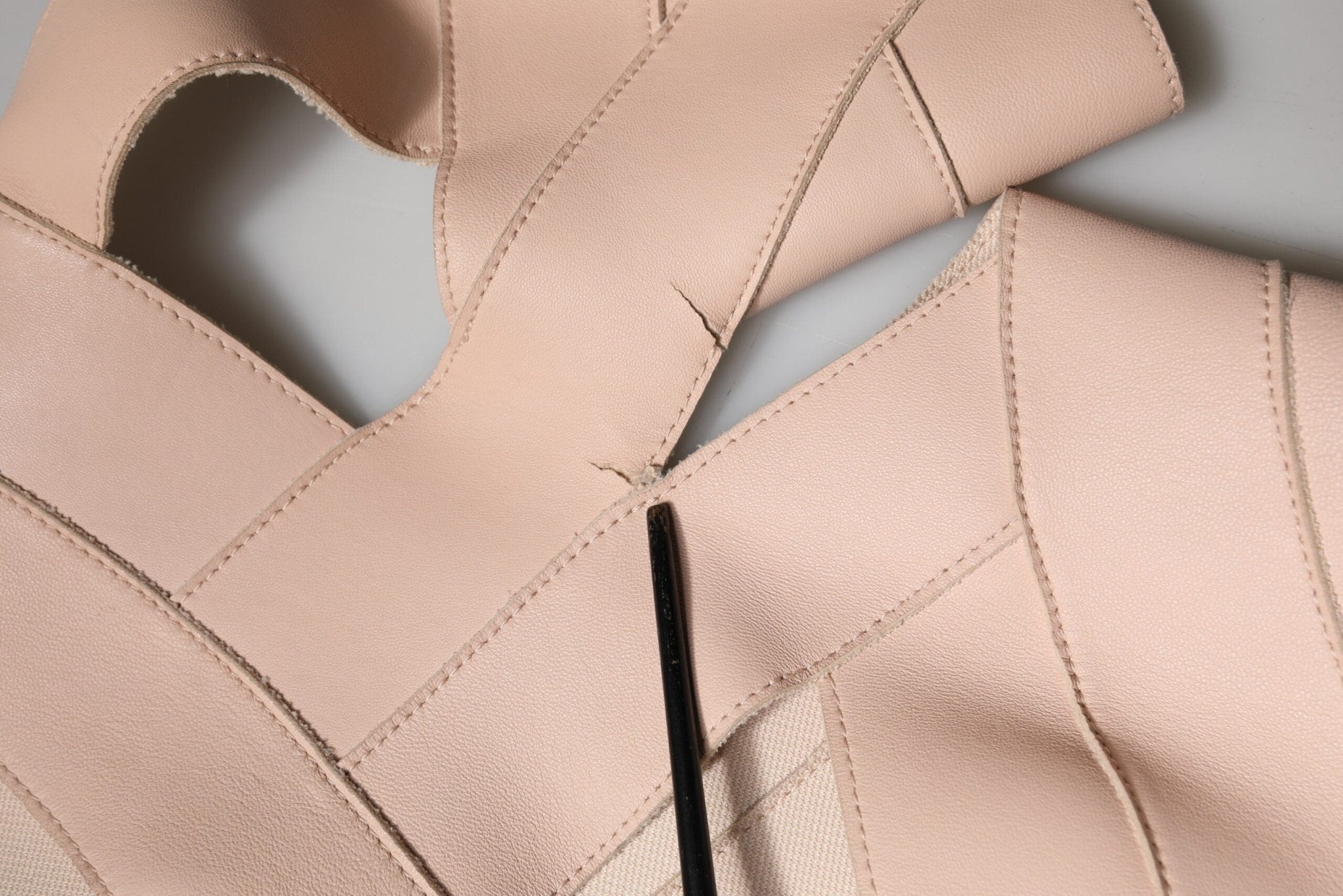 Dsquared² Beige Leather Short Sleeves Sheath Mini Dress - RIMODA