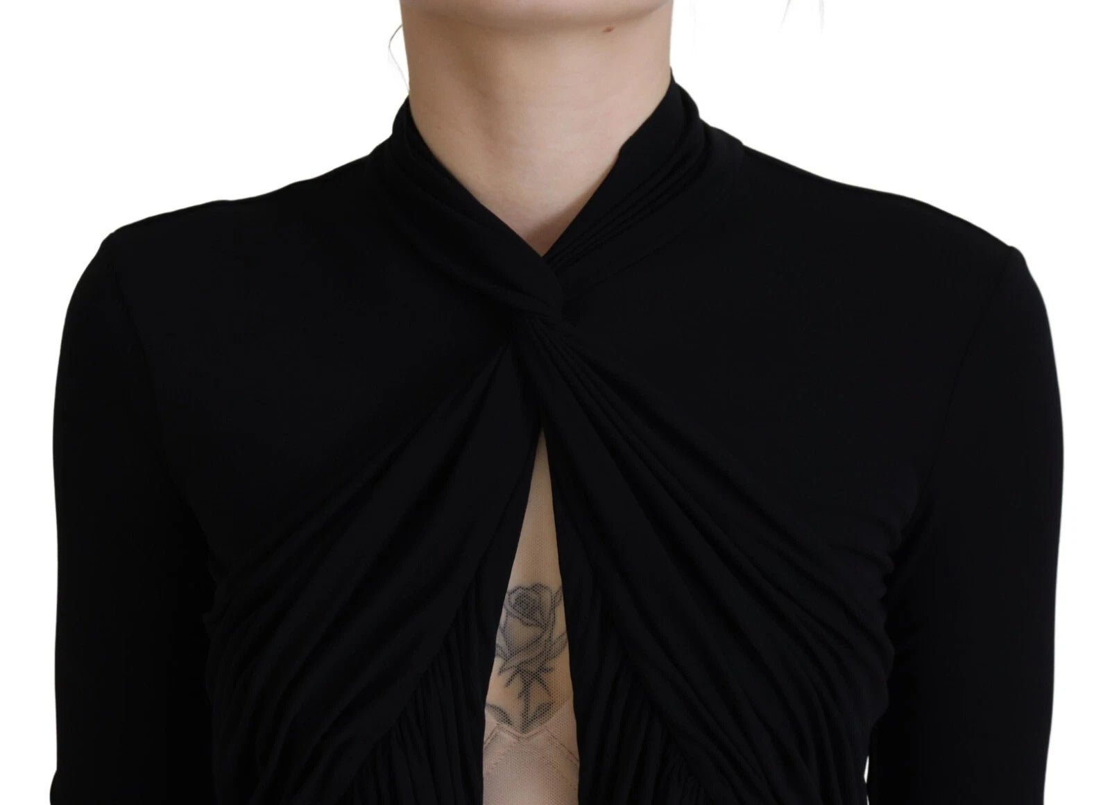 Dsquared² Black Viscose Long Sleeves Cut Out Mini Dress - RIMODA