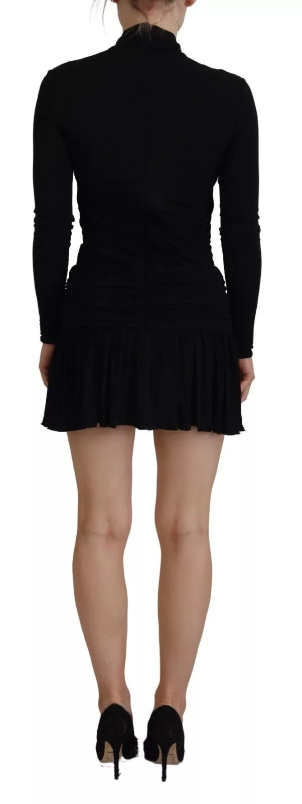 Dsquared² Black Viscose Long Sleeves Cut Out Mini Dress - RIMODA
