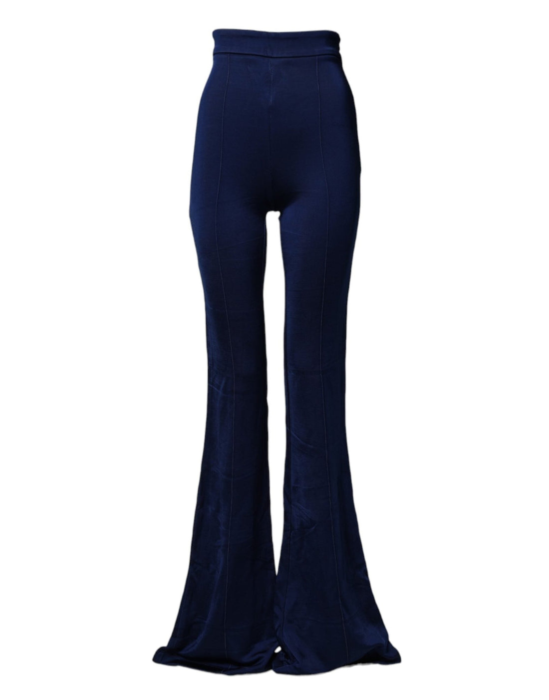 Elisabetta Franchi Navy Blue HighWaist Flare Leg Trouser Pants - RIMODA
