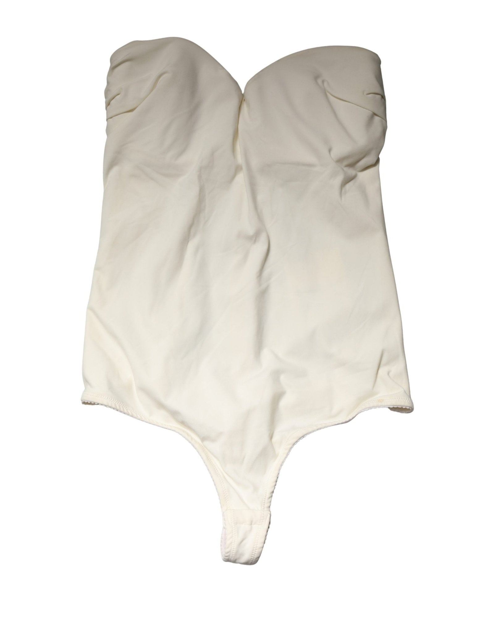Elisabetta Franchi Off White Strapless One Piece Swimsuit Swimwear - RIMODA