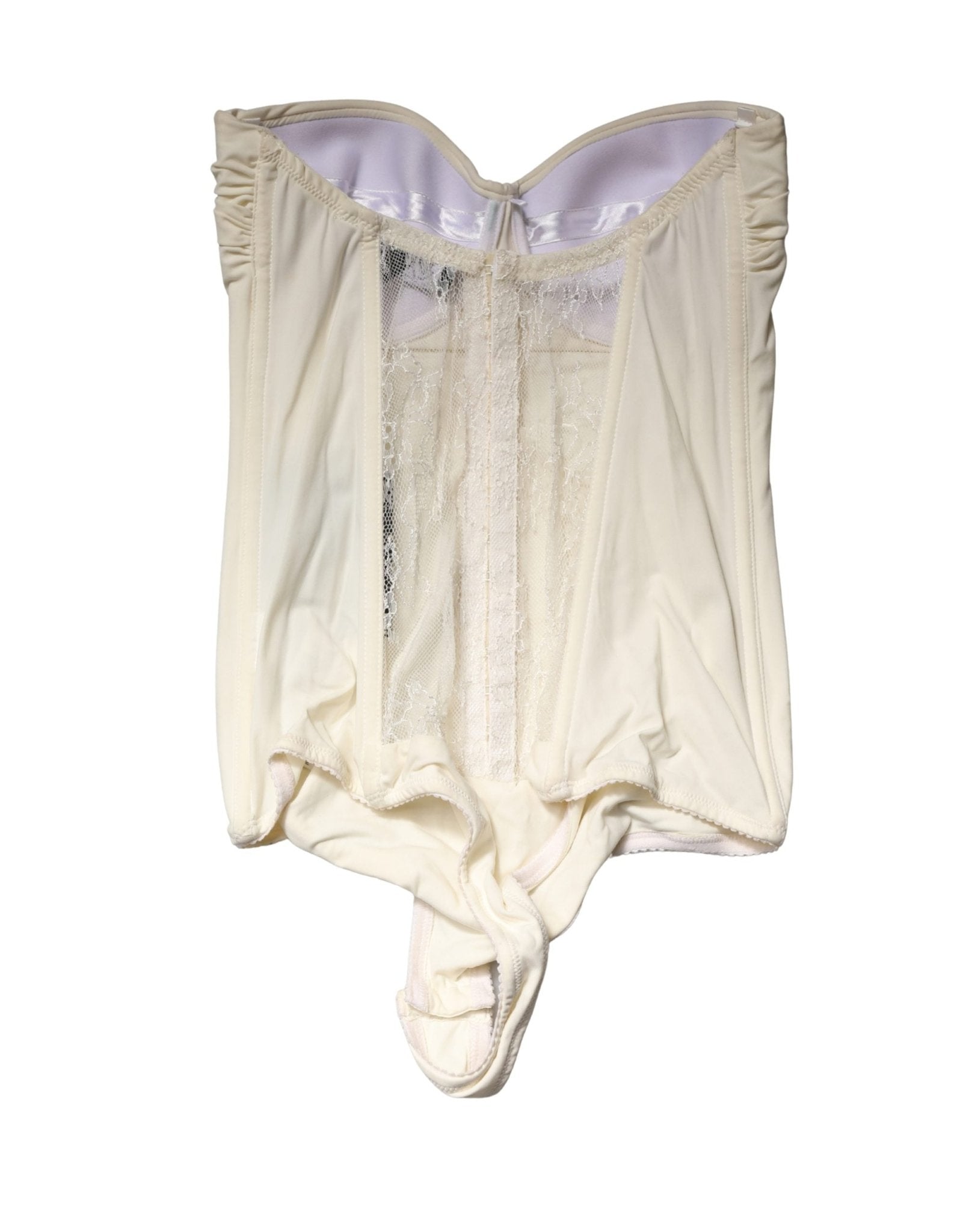 Elisabetta Franchi Off White Strapless One Piece Swimsuit Swimwear - RIMODA