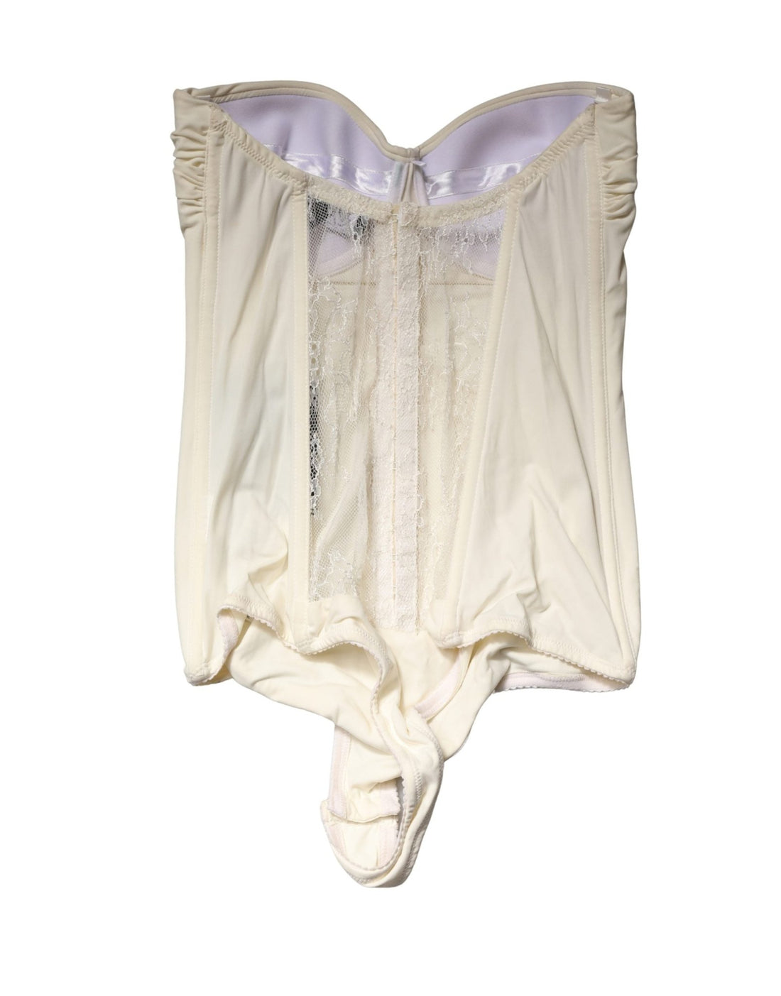 Elisabetta Franchi Off White Strapless One Piece Swimsuit Swimwear - RIMODA