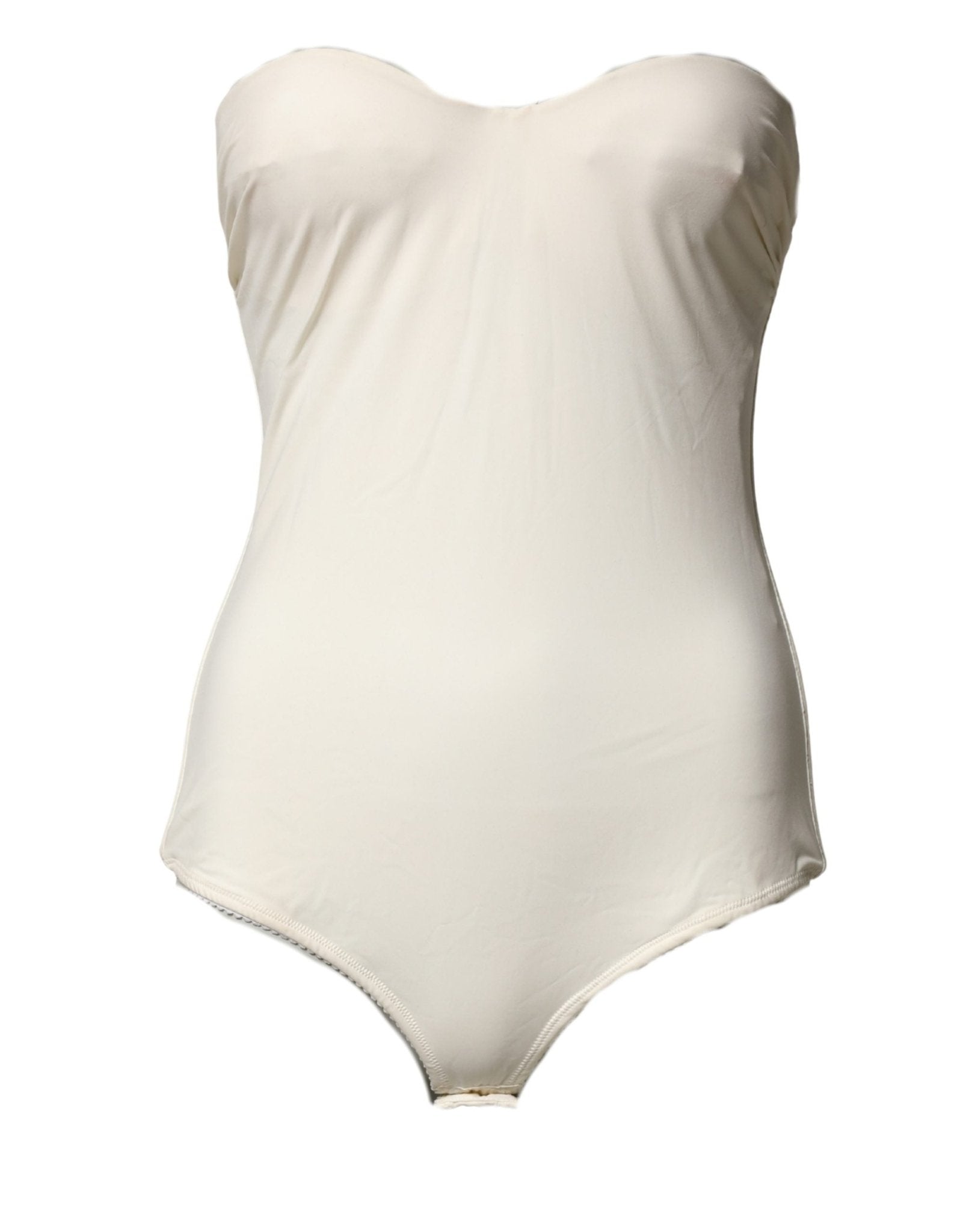Elisabetta Franchi Off White Strapless One Piece Swimsuit Swimwear - RIMODA