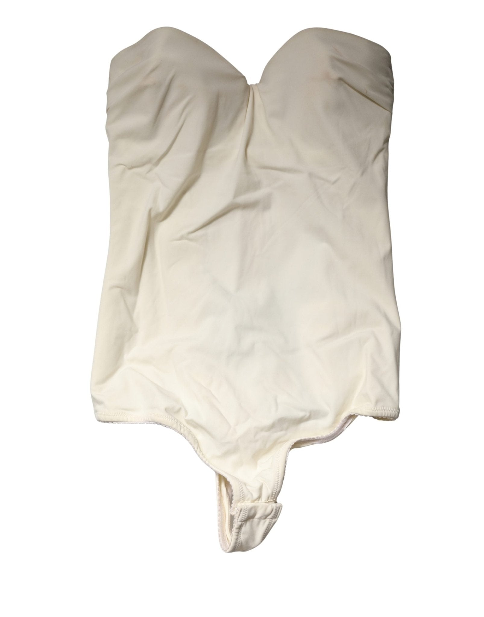 Elisabetta Franchi Off White Strapless One Piece Swimsuit Swimwear - RIMODA