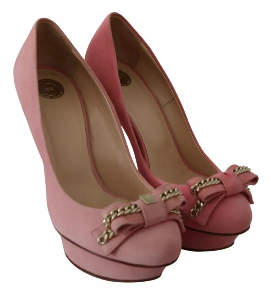 Elisabetta Franchi Pink Bow Stiletto Heel Pumps Shoes - RIMODA