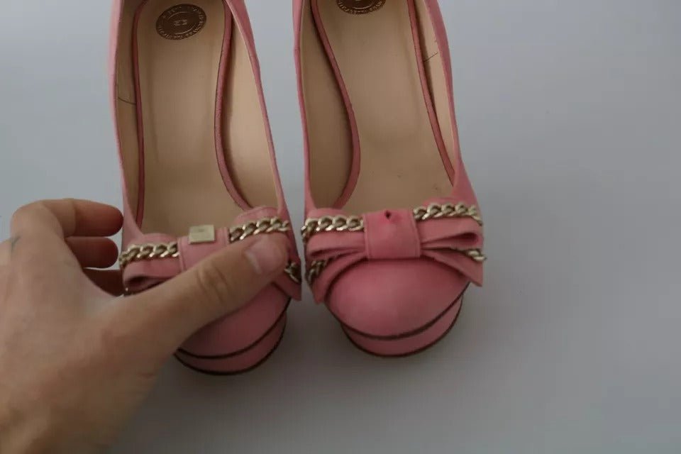 Elisabetta Franchi Pink Bow Stiletto Heel Pumps Shoes - RIMODA
