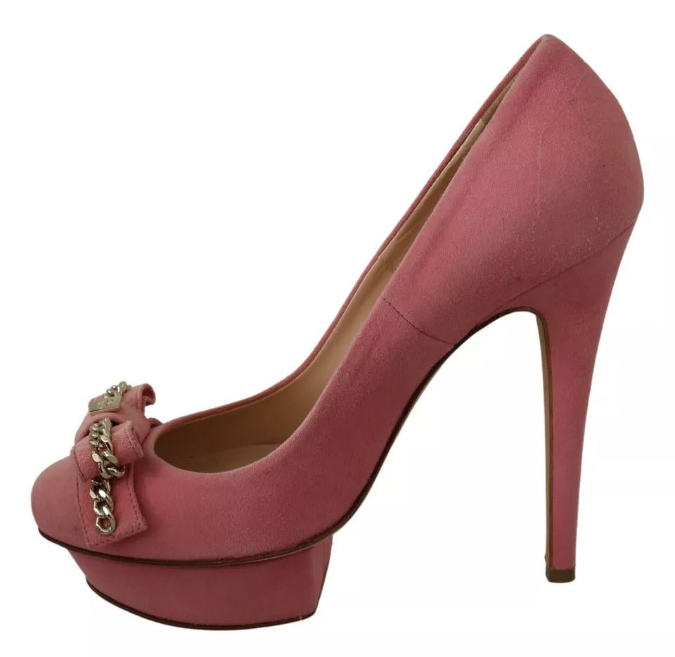 Elisabetta Franchi Pink Bow Stiletto Heel Pumps Shoes - RIMODA