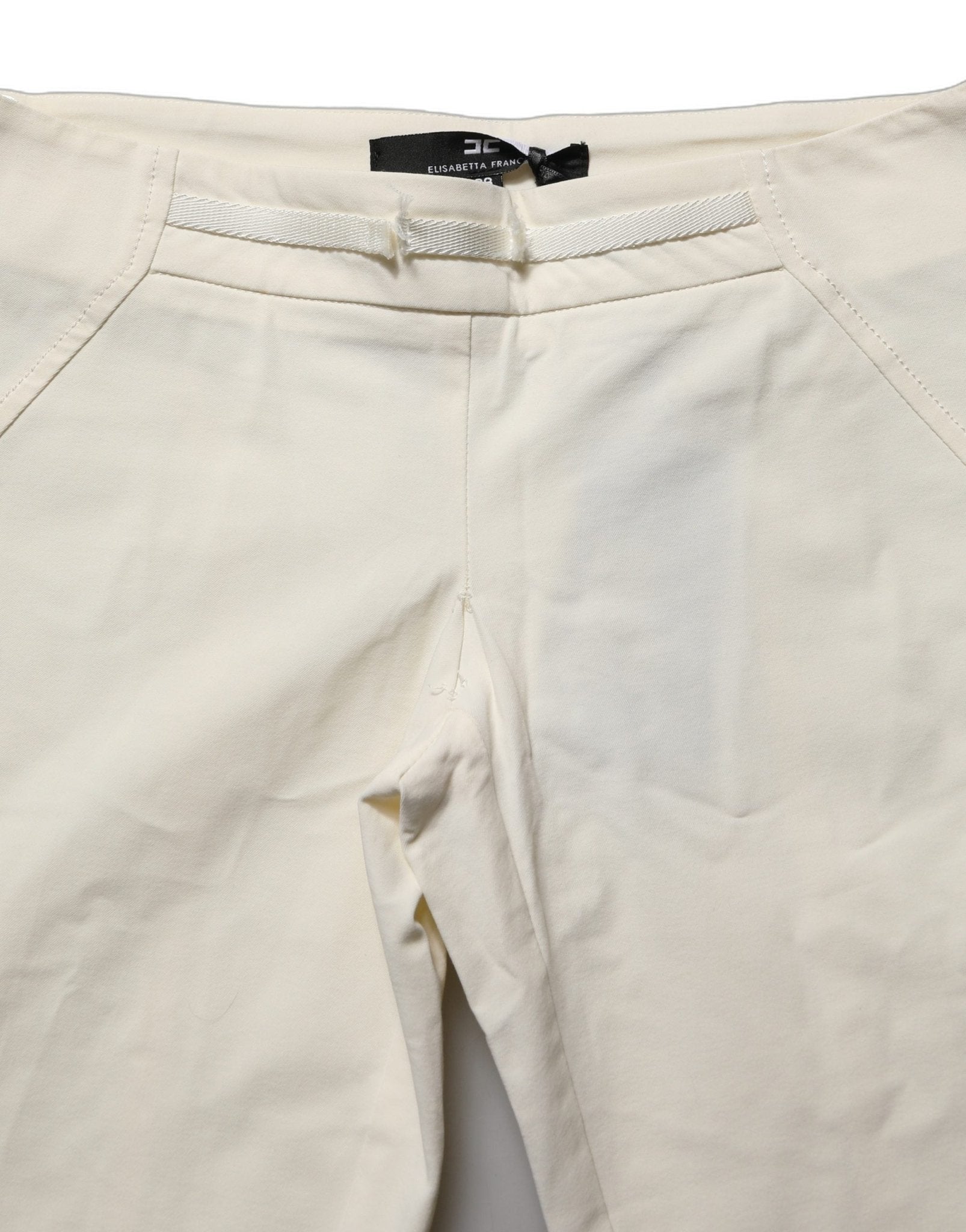 Elisabetta Franchi White Low Waist Skinny Women Trouser Pants - RIMODA