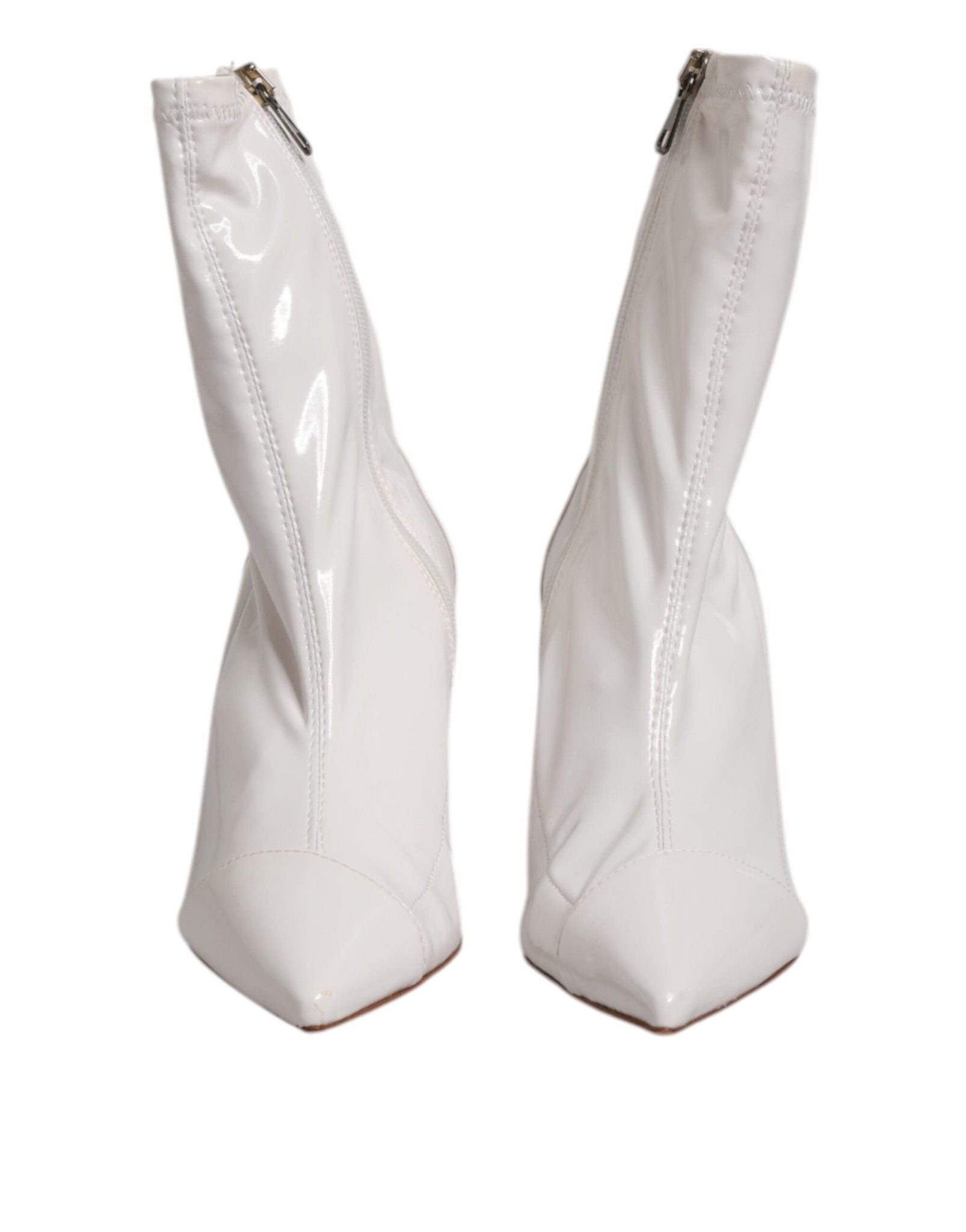 Elisabetta Franchi White Stiletto Heels Mid Calf Boots Shoes - RIMODA