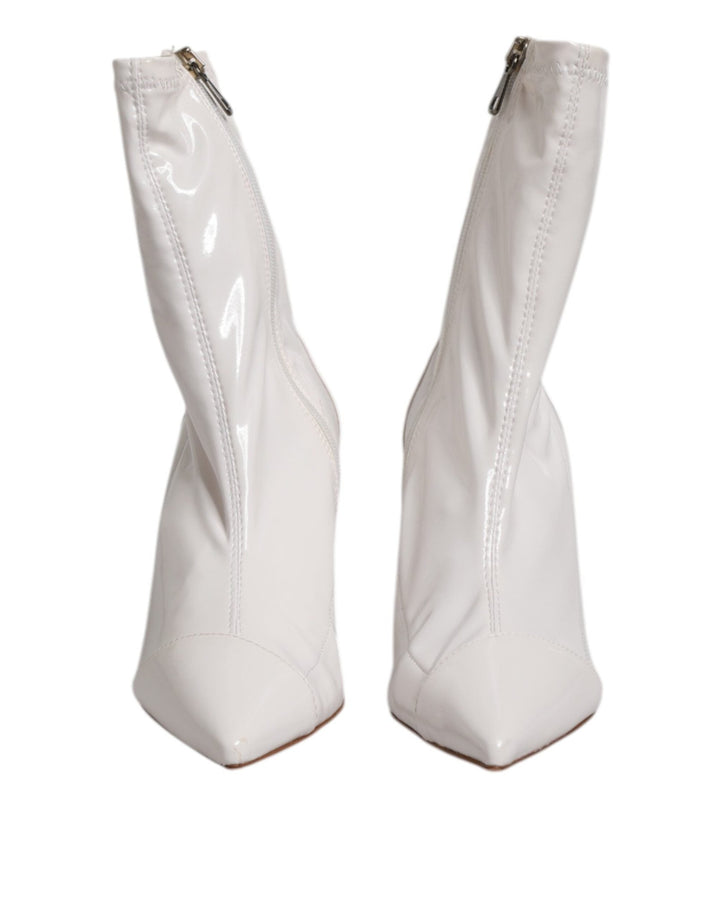 Elisabetta Franchi White Stiletto Heels Mid Calf Boots Shoes - RIMODA
