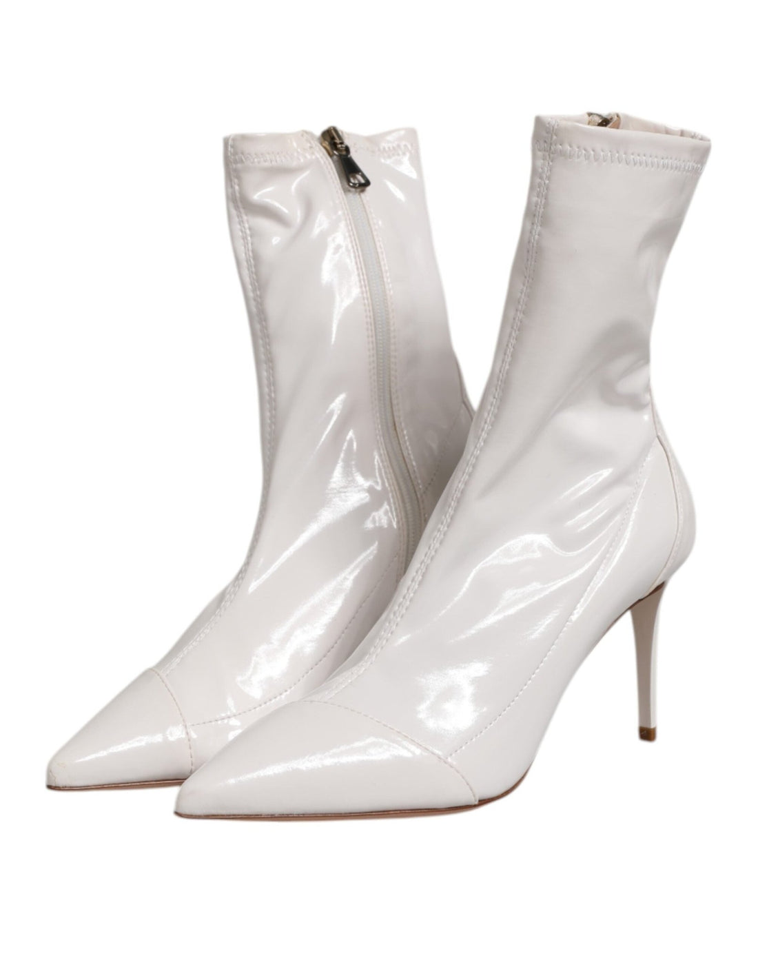 Elisabetta Franchi White Stiletto Heels Mid Calf Boots Shoes - RIMODA