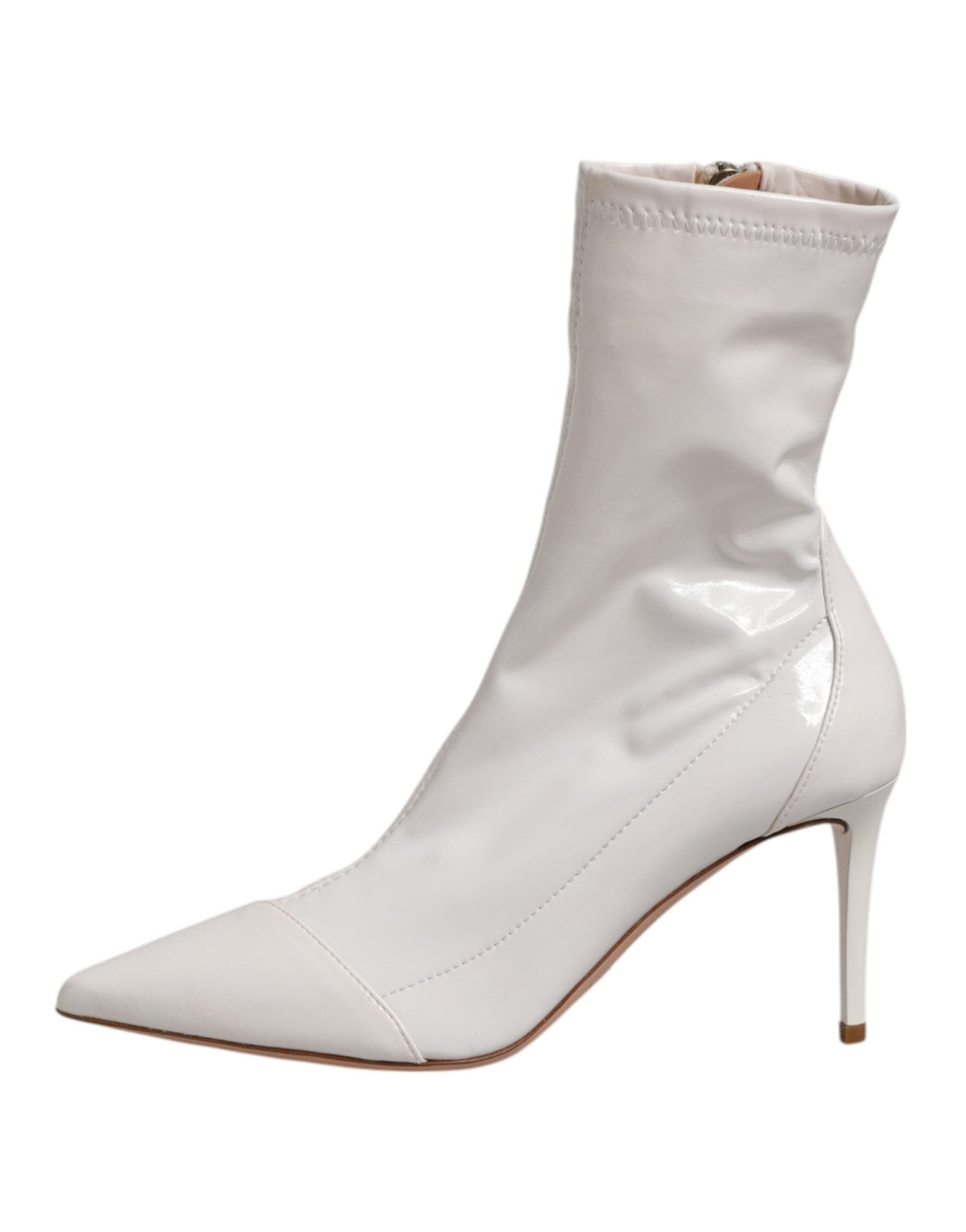 Elisabetta Franchi White Stiletto Heels Mid Calf Boots Shoes - RIMODA