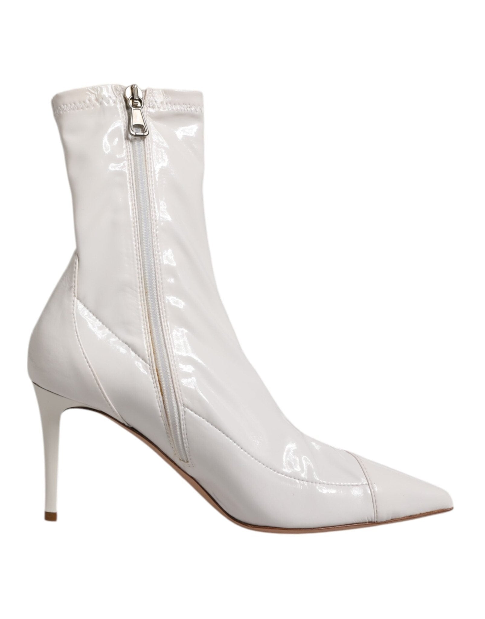 Elisabetta Franchi White Stiletto Heels Mid Calf Boots Shoes - RIMODA