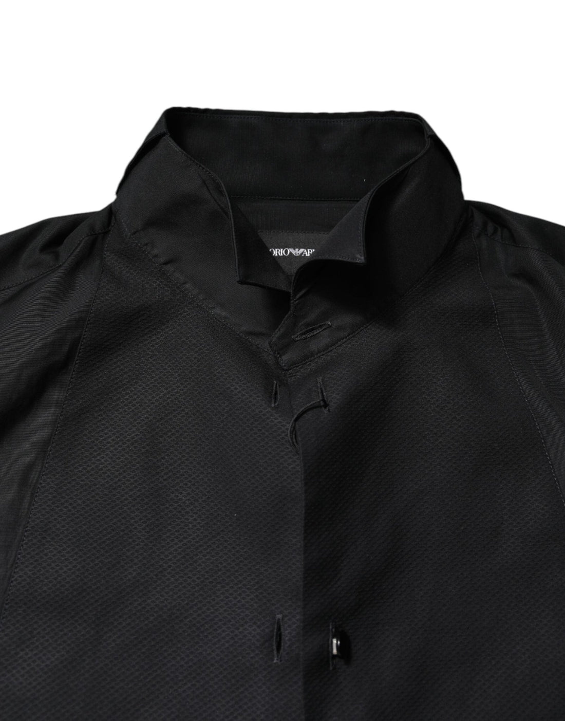 Emporio Armani Black Cotton Long Sleeves Men Formal Dress Shirt - RIMODA