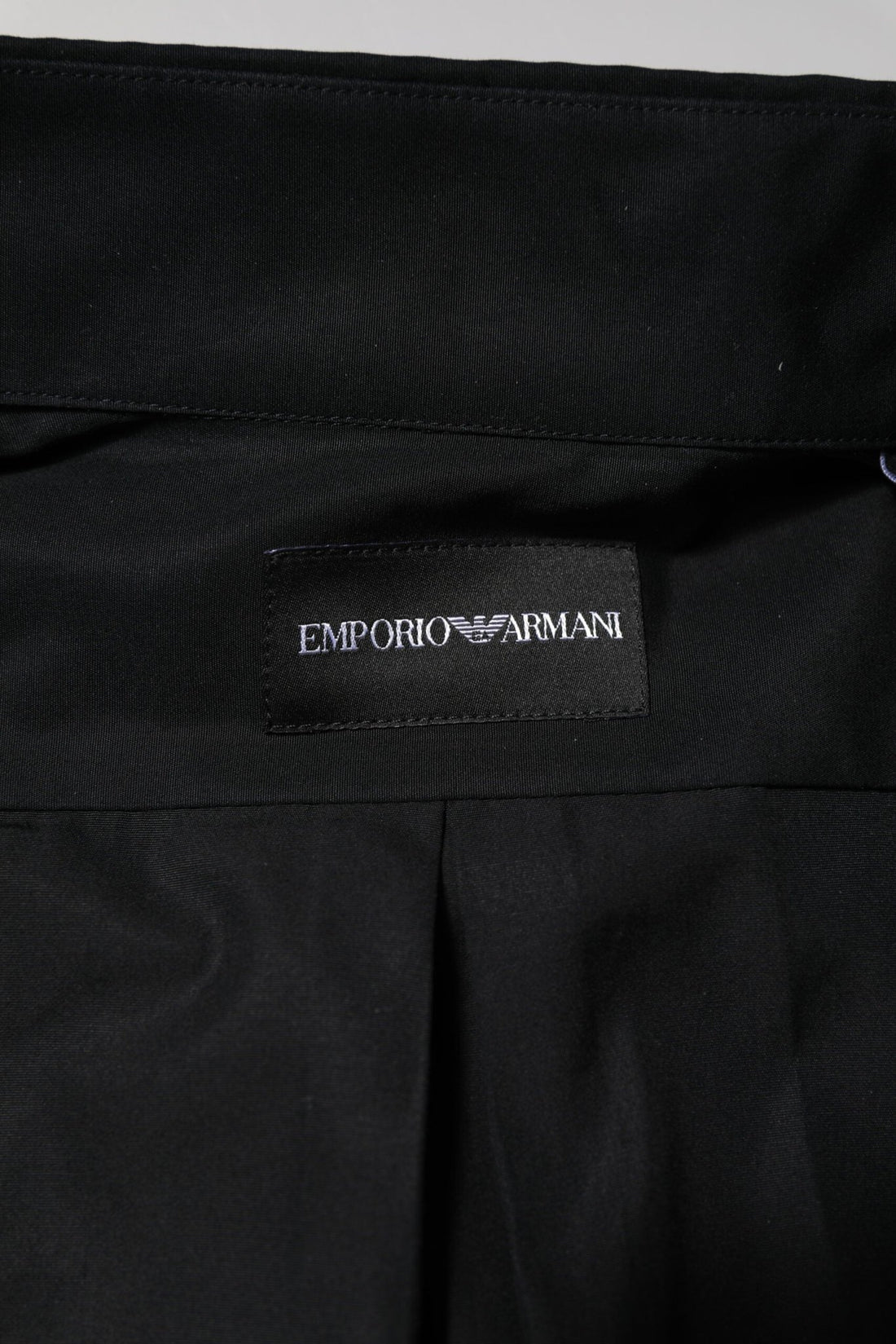 Emporio Armani Black Cotton Long Sleeves Men Formal Dress Shirt - RIMODA