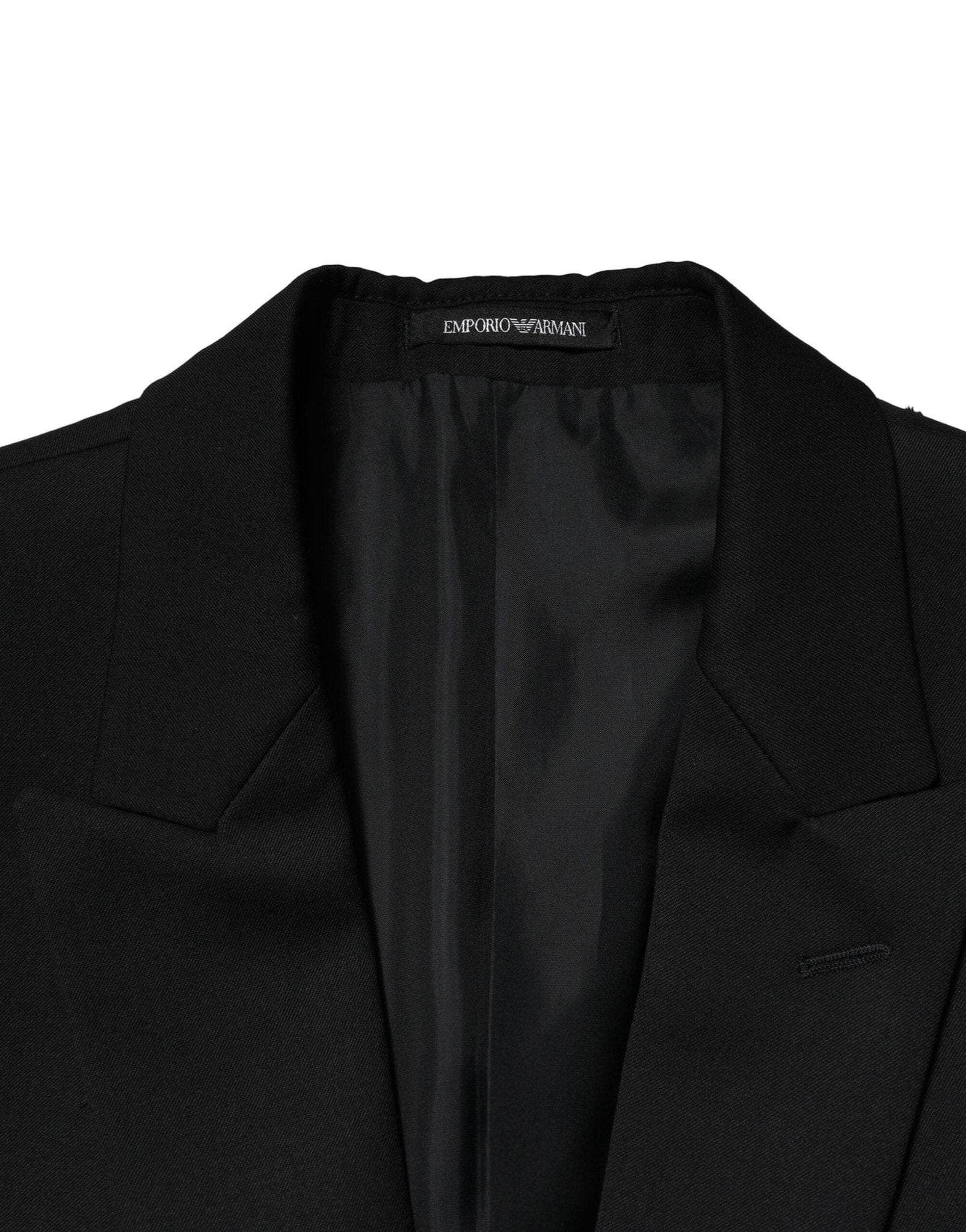 Emporio Armani Black Double Breasted Men Jacket Suit Blazer - RIMODA