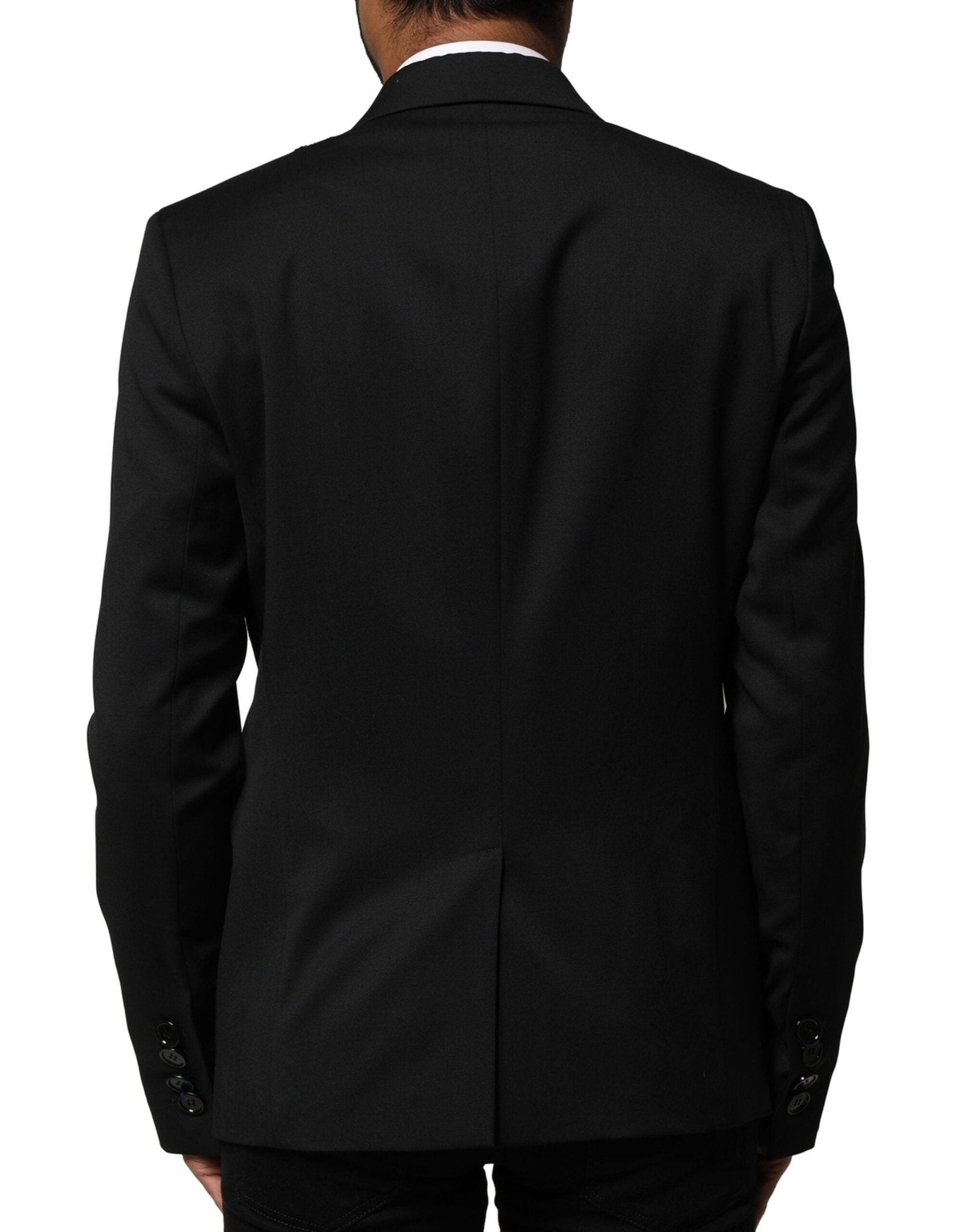 Emporio Armani Black Double Breasted Men Jacket Suit Blazer - RIMODA