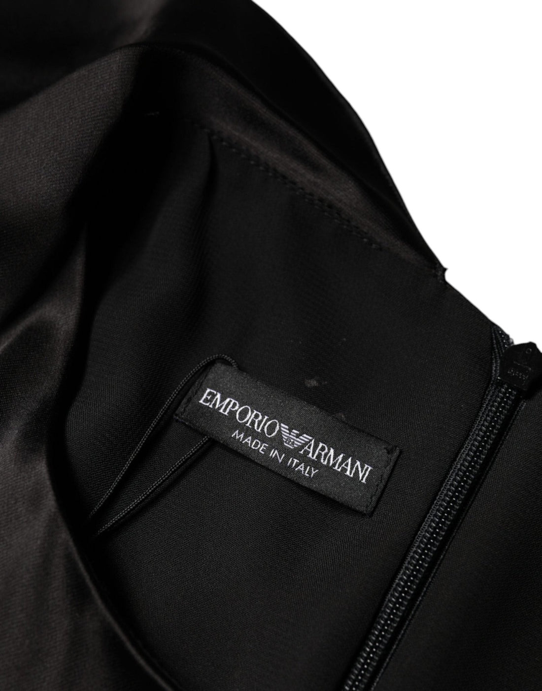 Emporio Armani Black Satin Long Sleeves Wrap Sheath Mini Dress - RIMODA