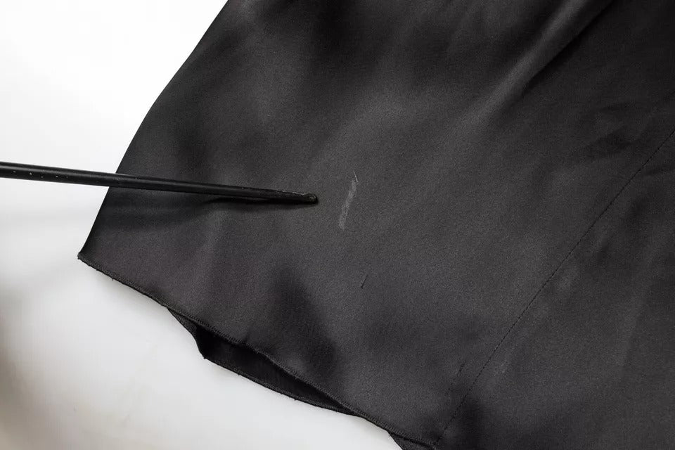 Emporio Armani Black Satin Long Sleeves Wrap Sheath Mini Dress - RIMODA